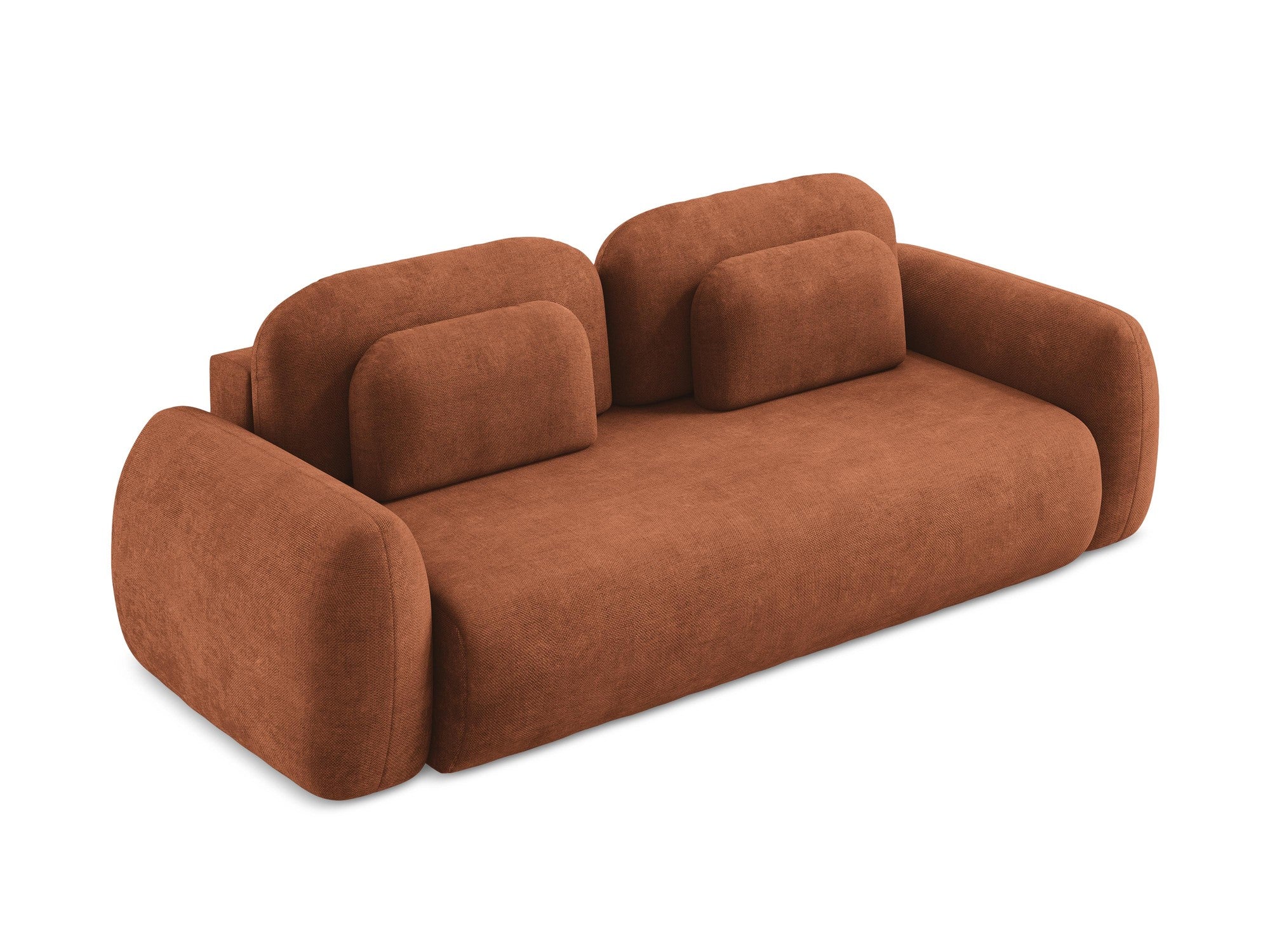 Sofa für 3 Personen mit Schlaf-Funktion LOHI Terrakotta Chenille