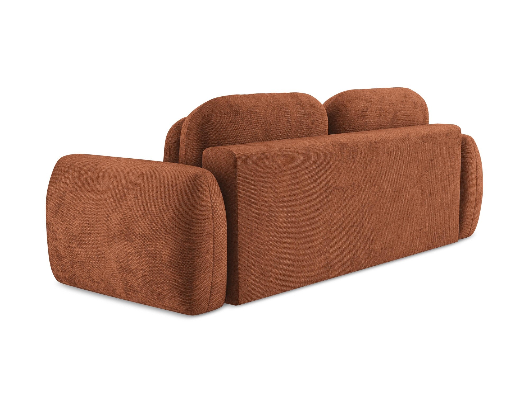 Sofa für 3 Personen mit Schlaf-Funktion LOHI Terrakotta Chenille