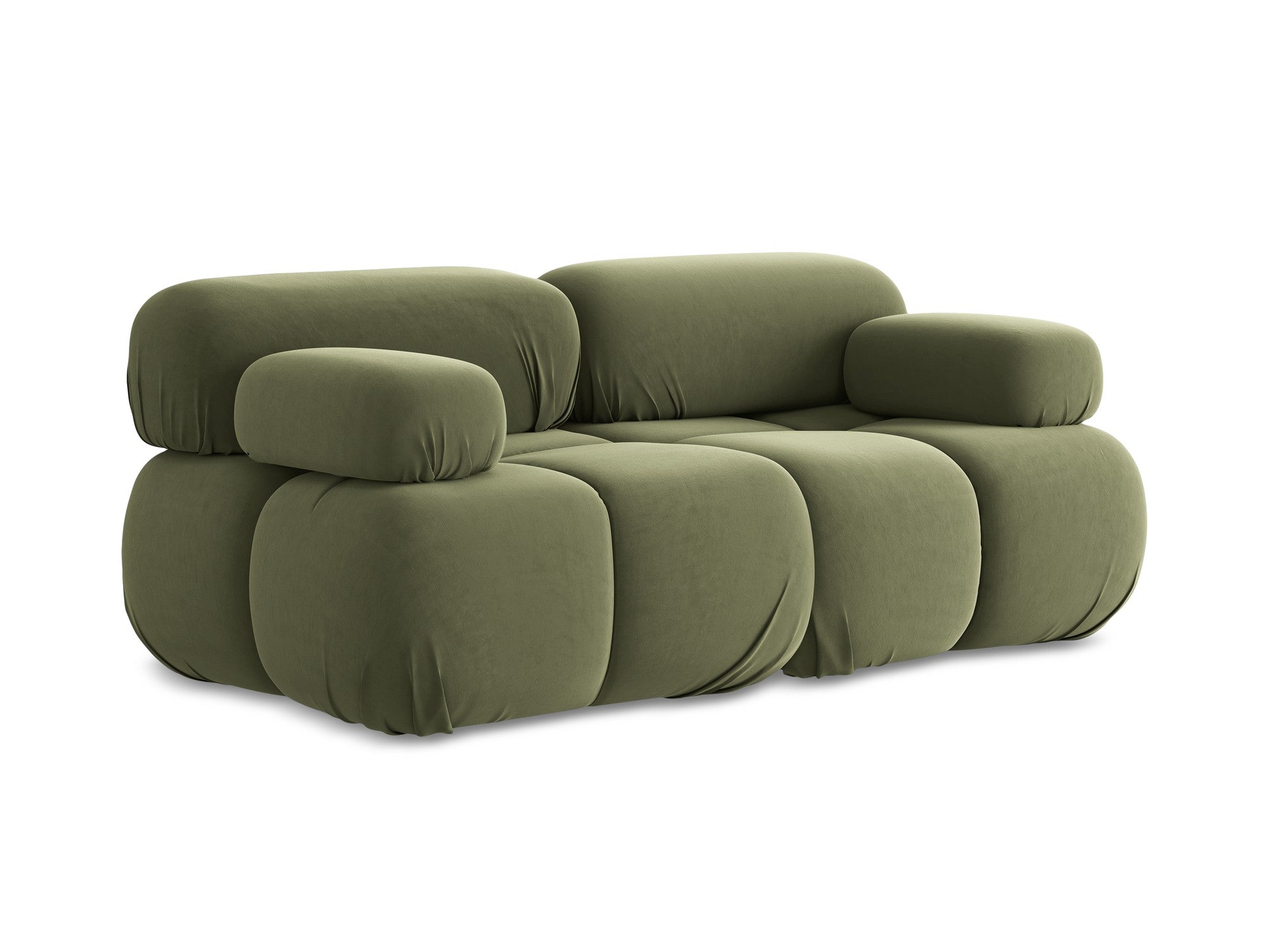 Sofa modulare aus Samt für 2 Personen LOKUA olivgrün