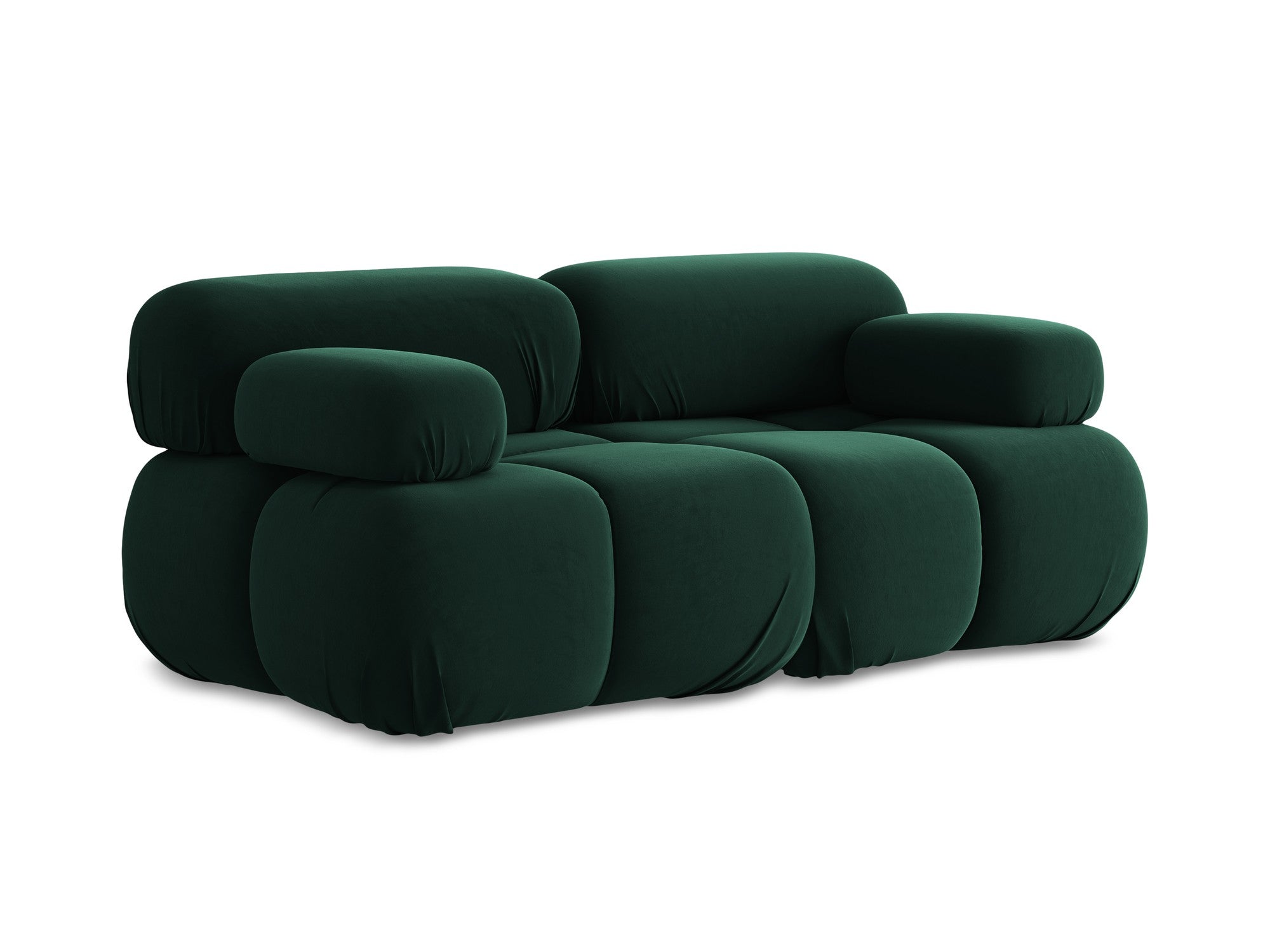 Modulares Samtsofa für 2 Personen LOKUA in Flaschengrün