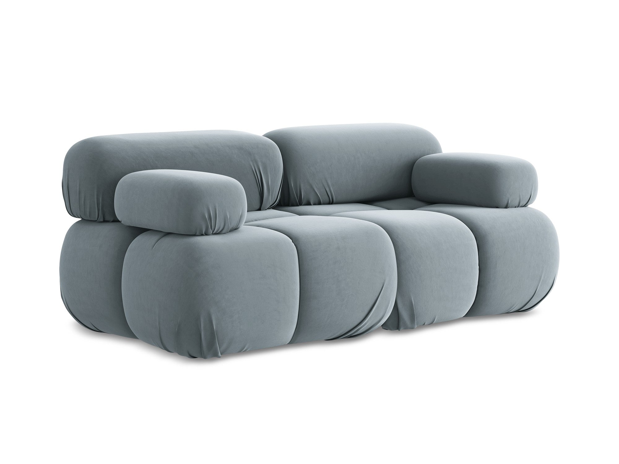 Modulares Samtsofa für 2 Personen LOKUA hellblau