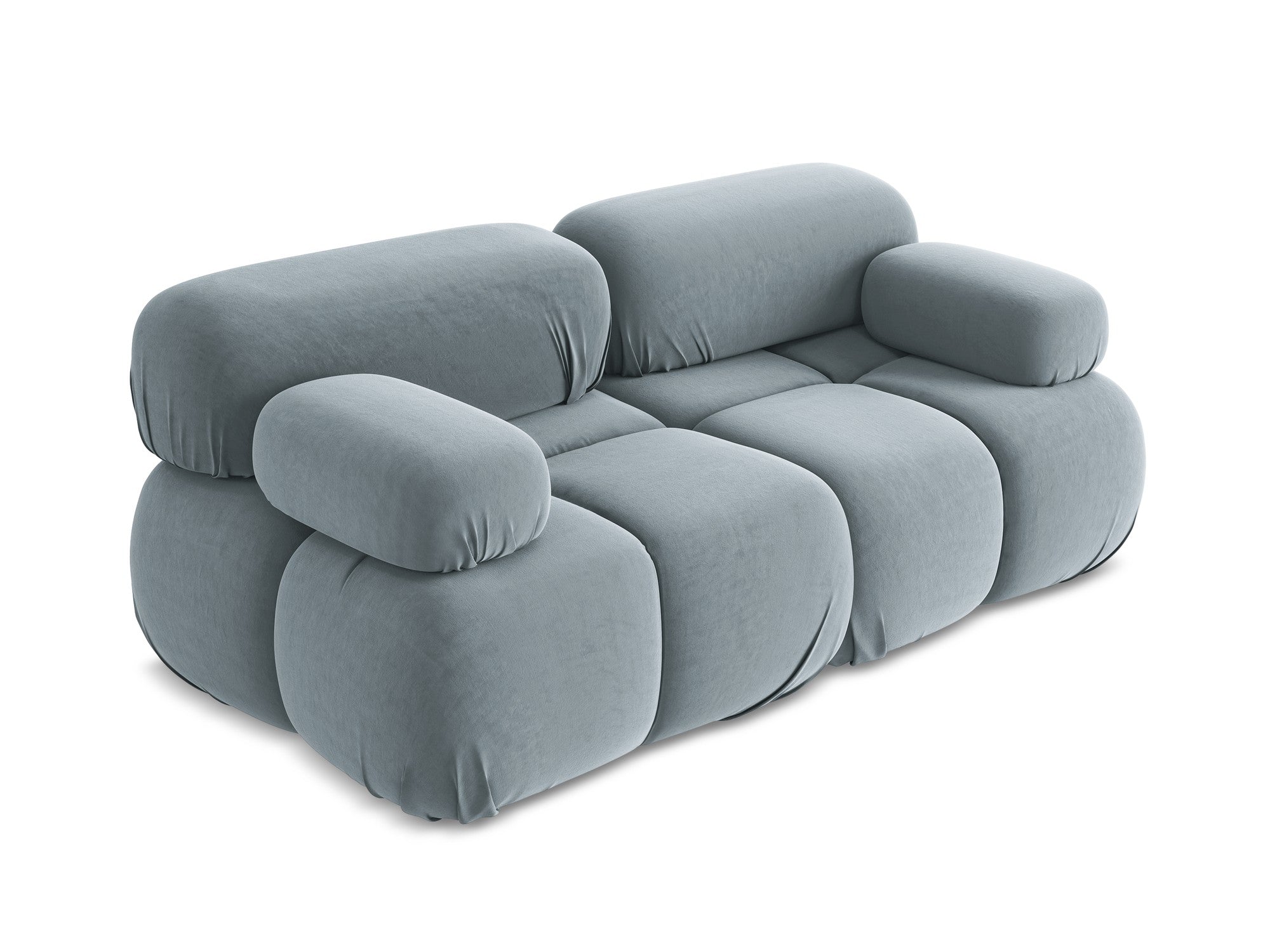 Modulares Samtsofa für 2 Personen LOKUA hellblau