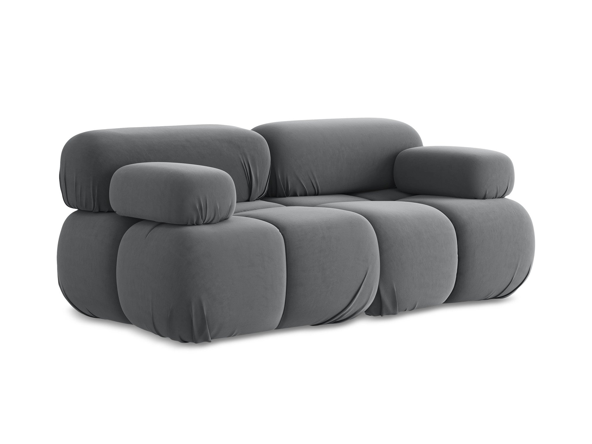 Sofa modulare aus Samt für 2 Personen LOKUA stahlgrau