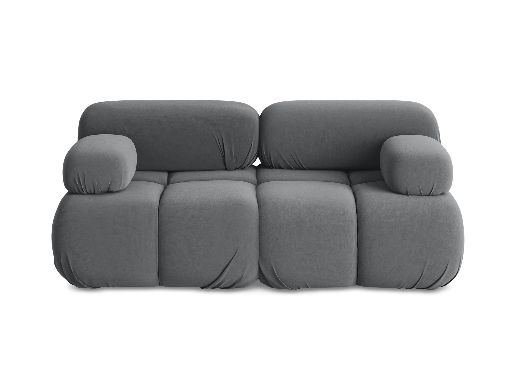 Sofa modulare aus Samt für 2 Personen LOKUA stahlgrau