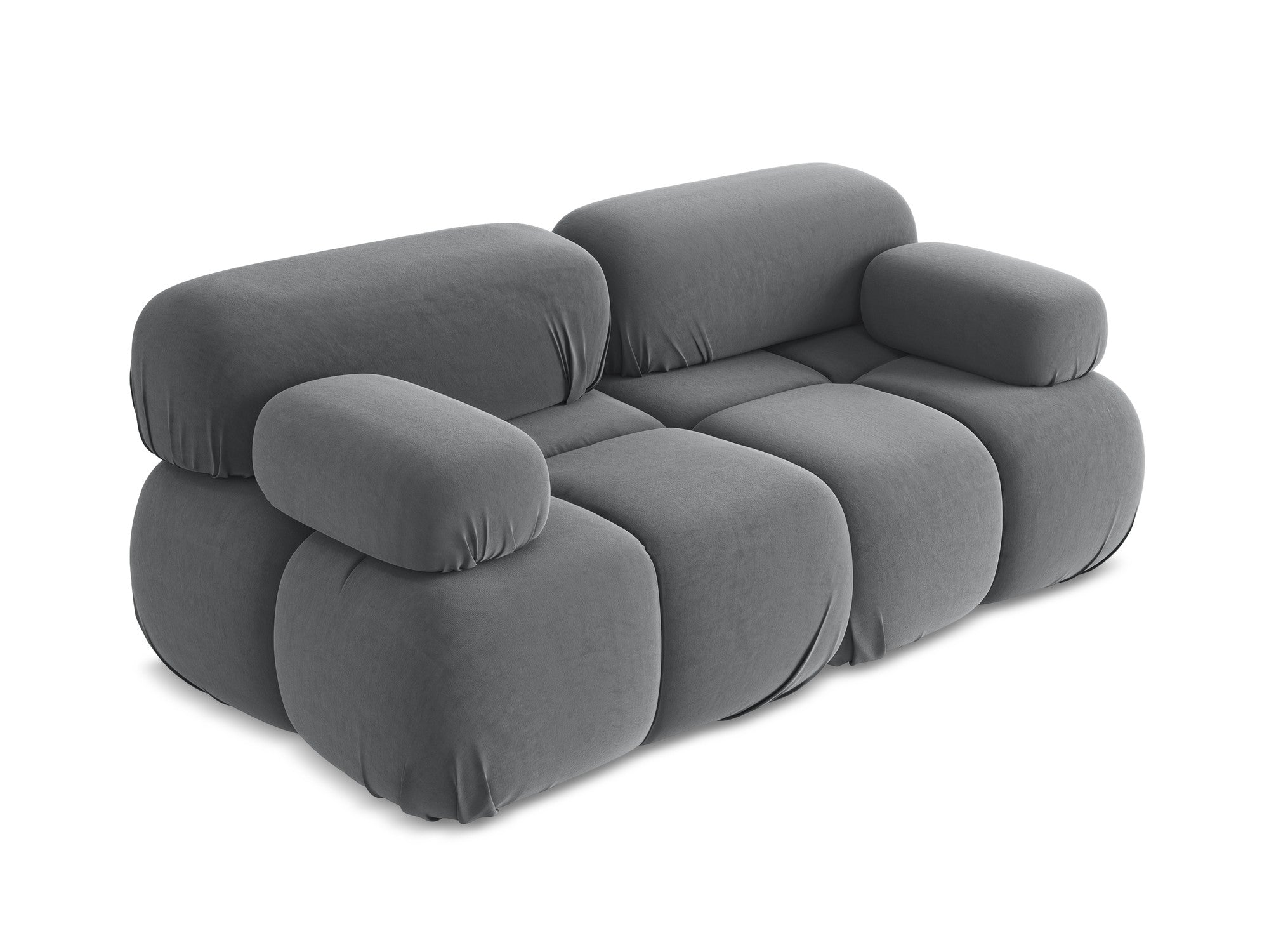 Sofa modulare aus Samt für 2 Personen LOKUA stahlgrau