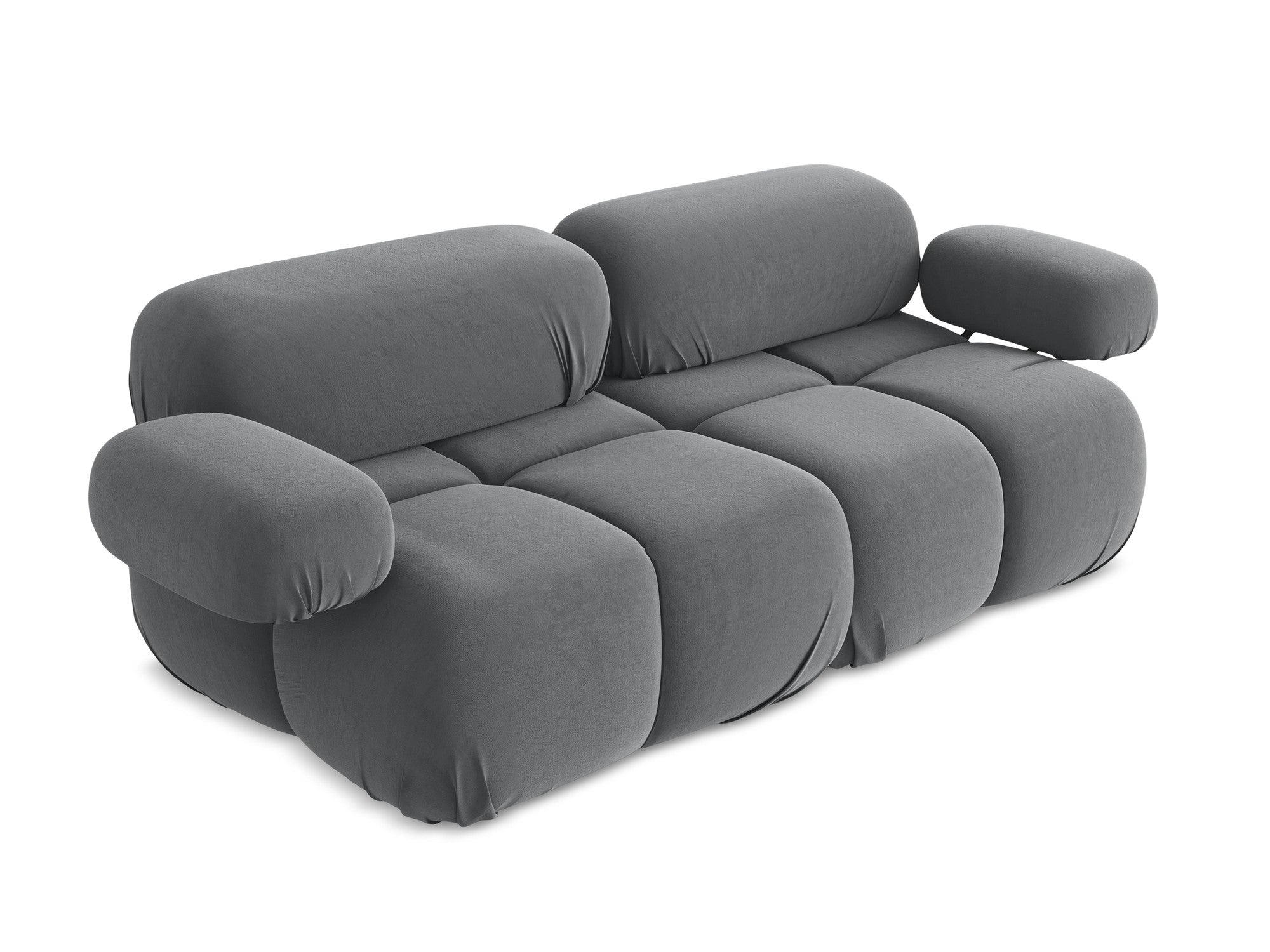 Sofa modulare aus Samt für 2 Personen LOKUA stahlgrau