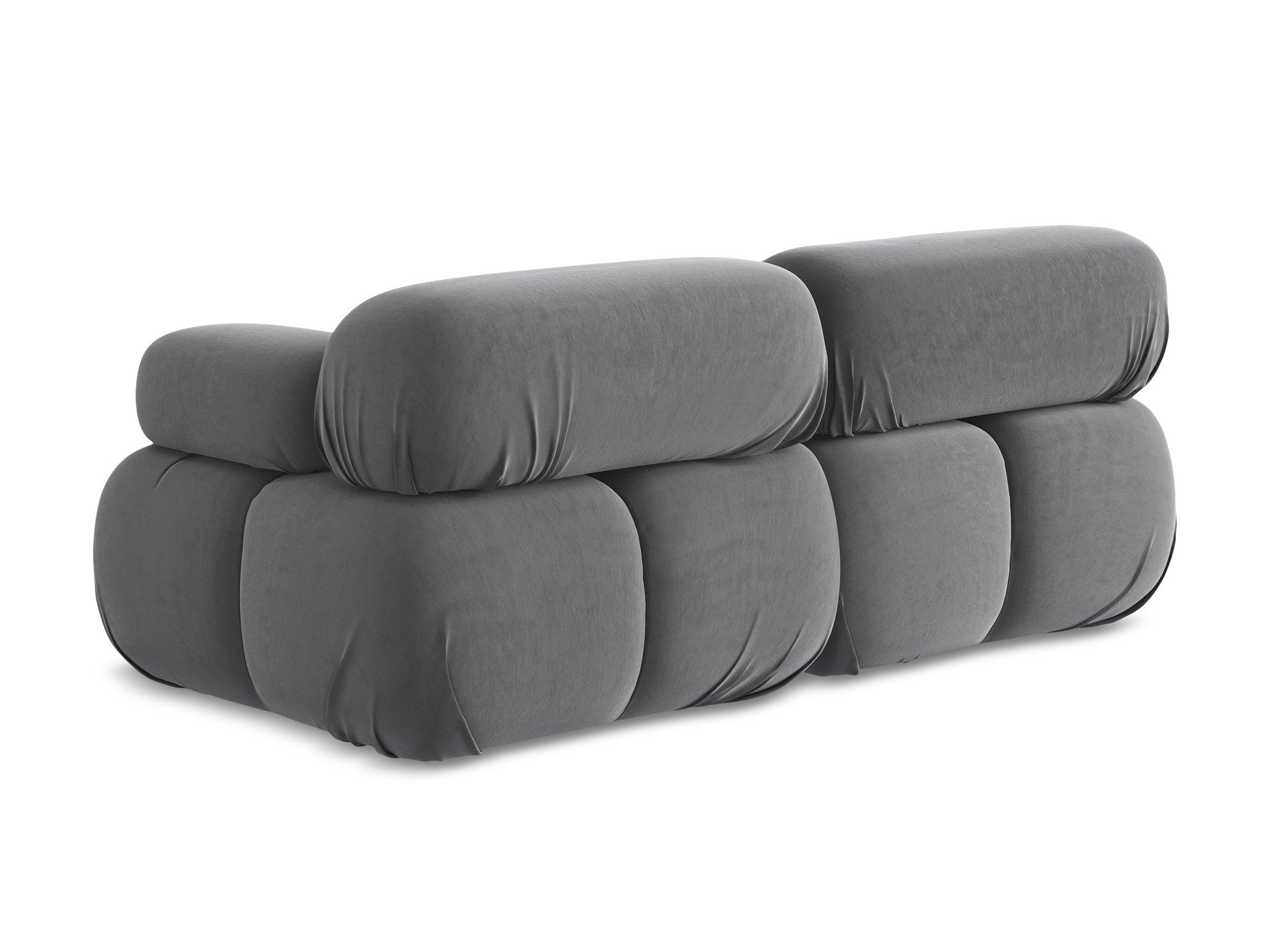 Sofa modulare aus Samt für 2 Personen LOKUA stahlgrau