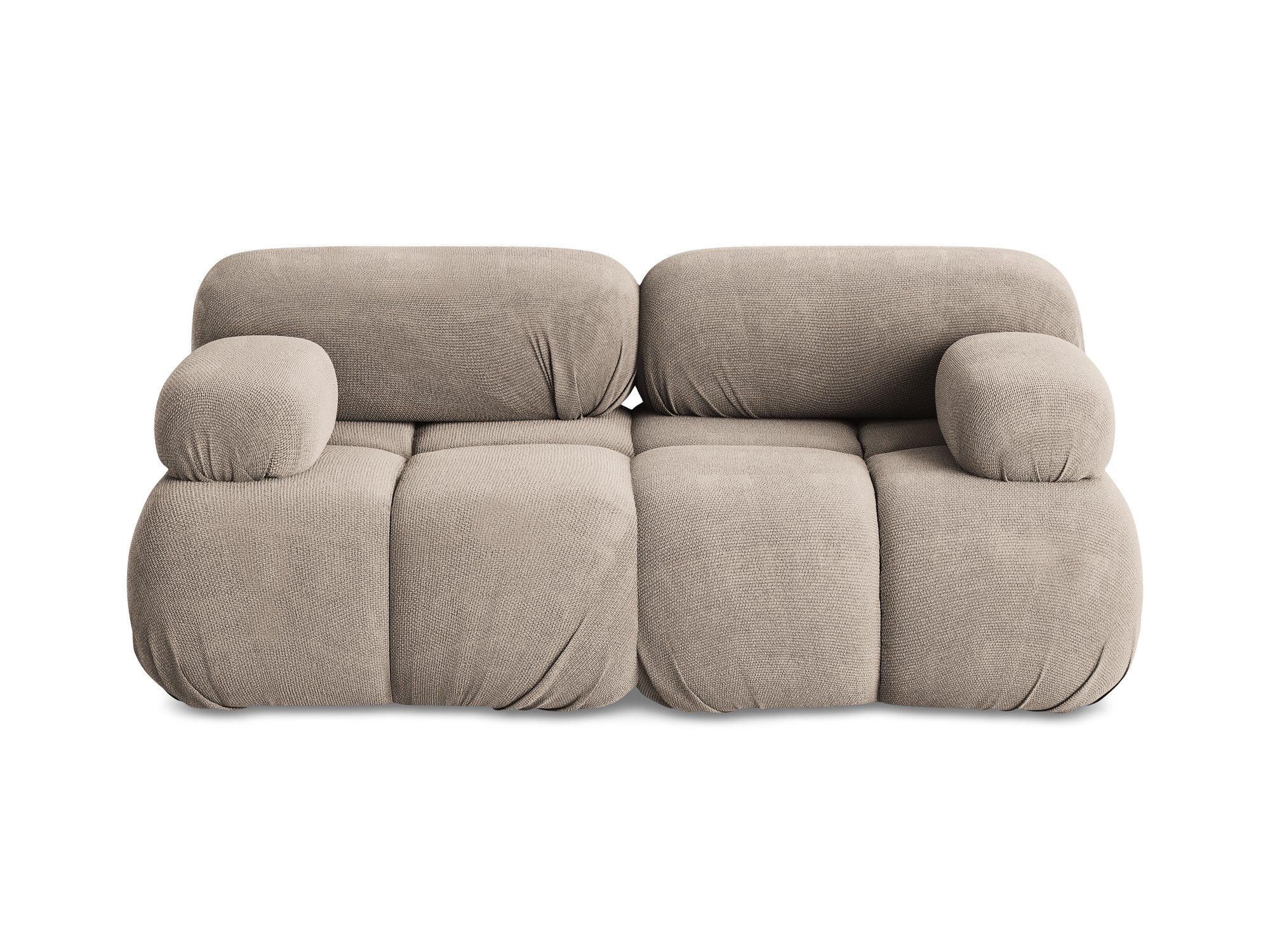 Modular 2-Seater Sofa LOKUA Dark Beige Chenille