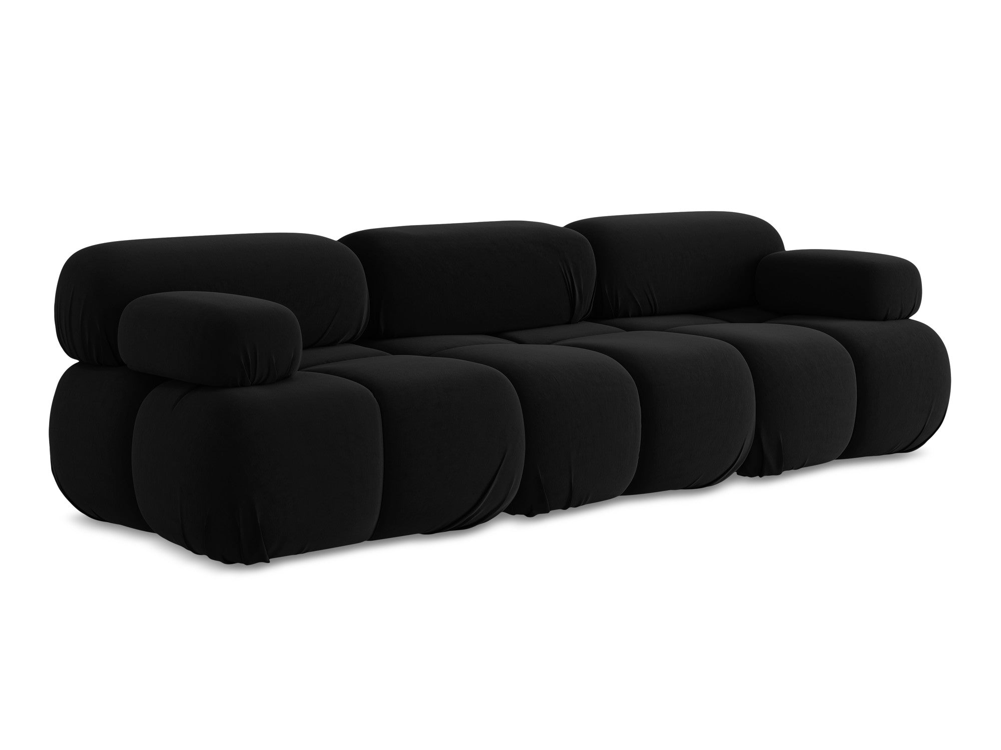 Modulares Samtsofa für 3 Personen LOKUA schwarz