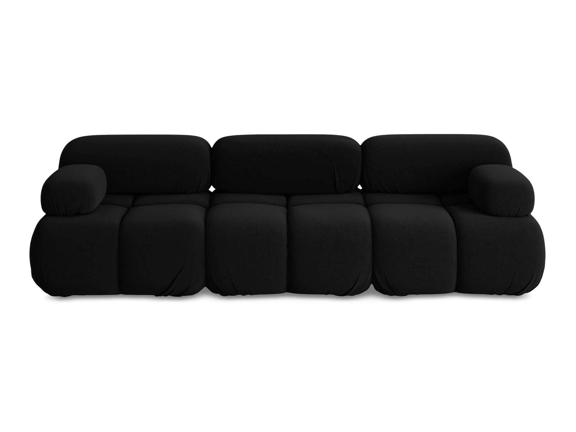 Modulares Samtsofa für 3 Personen LOKUA schwarz