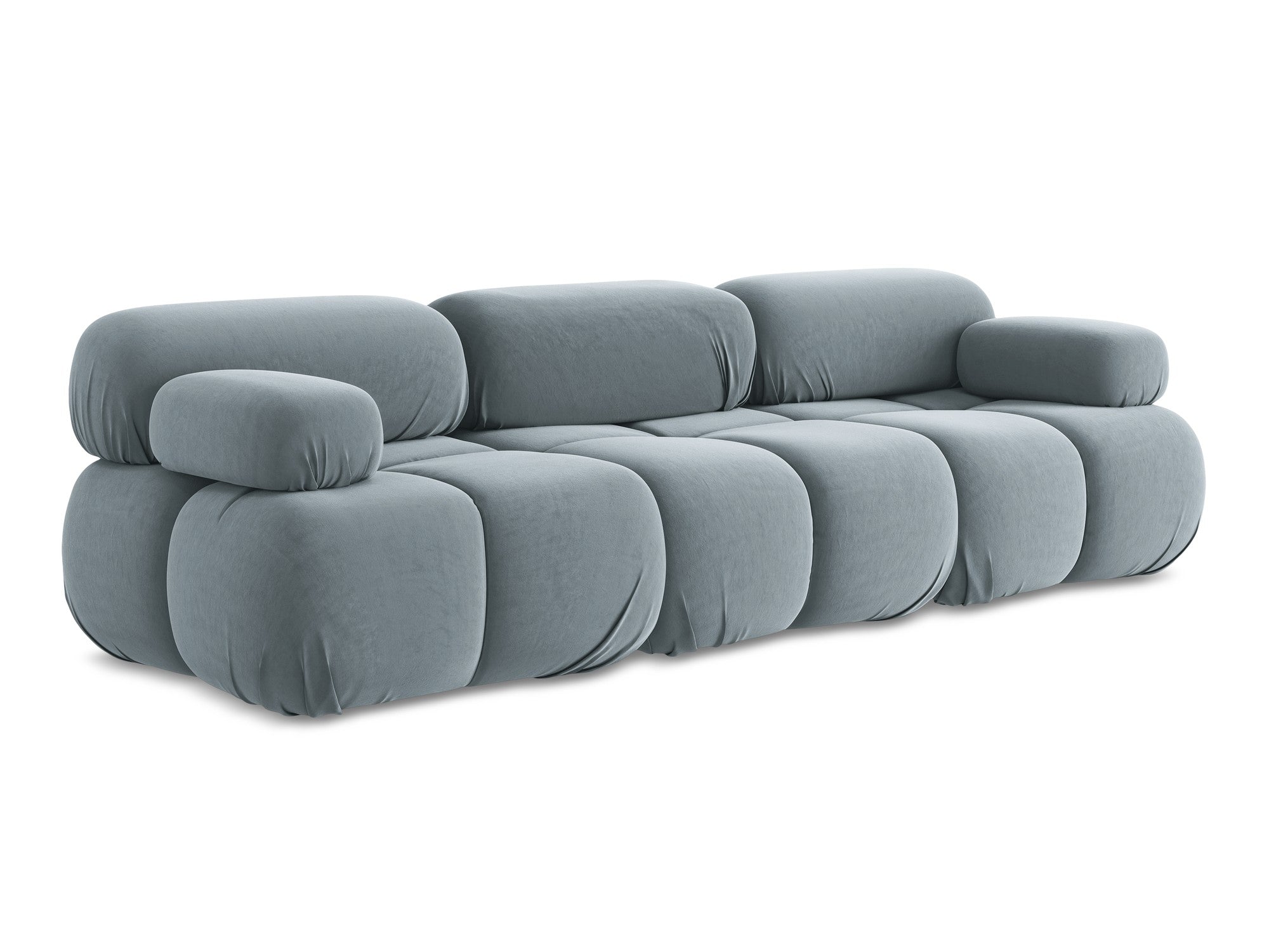Velvet modular sofa for 3 people LOKUA light blue