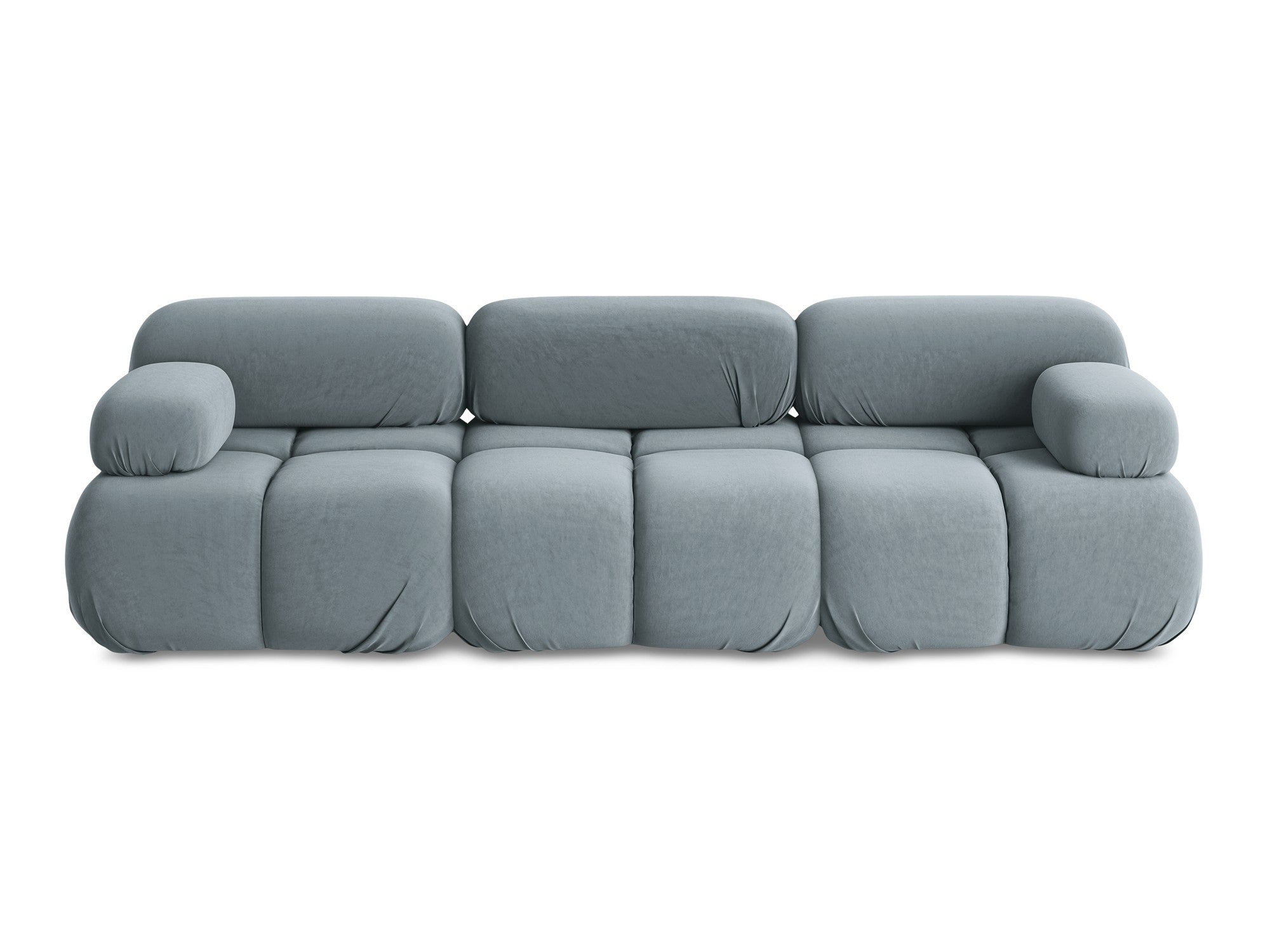 Velvet modular sofa for 3 people LOKUA light blue