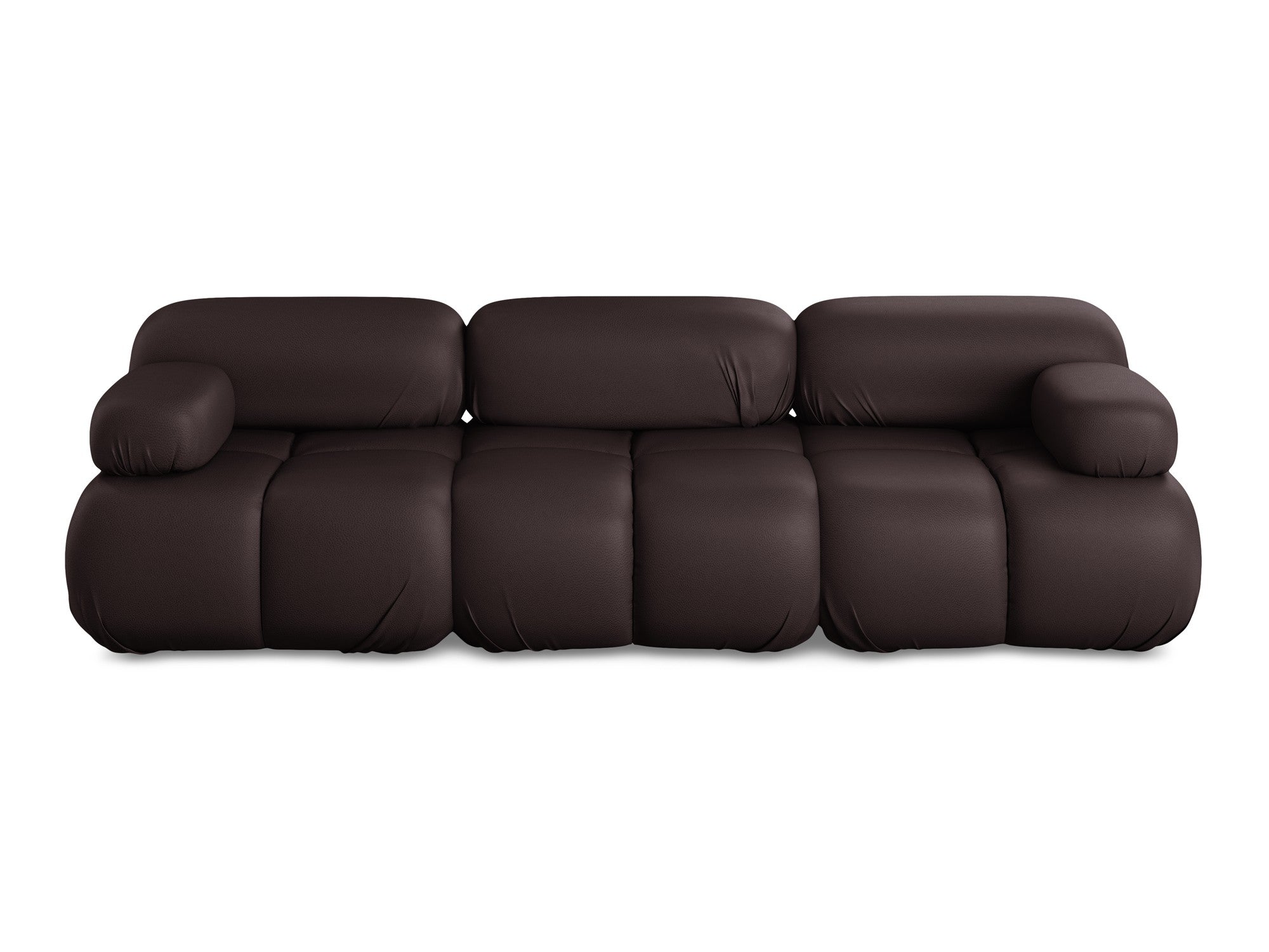 3-seater modular sofa LOKUA in plum eco-leather