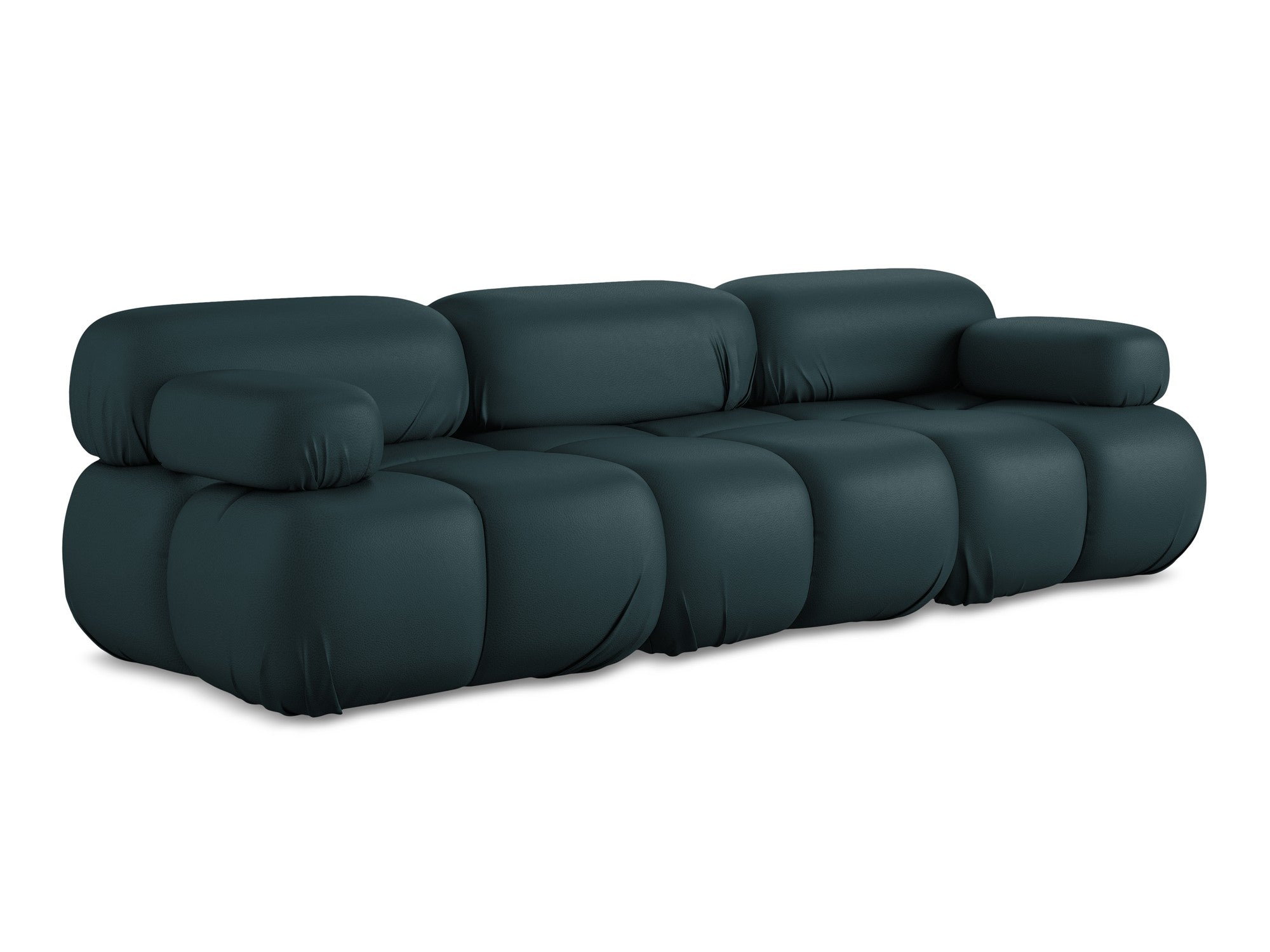 Modulares 3-Sitzer-Sofa LOKUA aus marineblauer Kunstleder