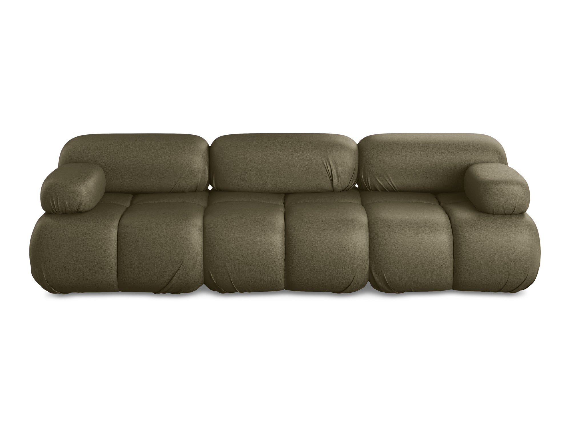 3-seater modular sofa LOKUA in olive eco-leather