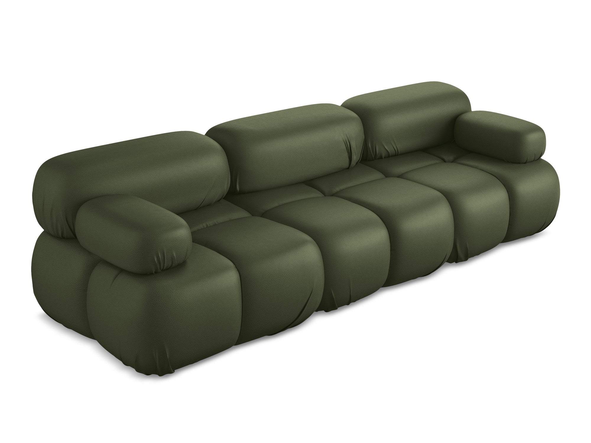 Modulares 3-Sitzer-Sofa LOKUA dunkelgrünes Kunstleder