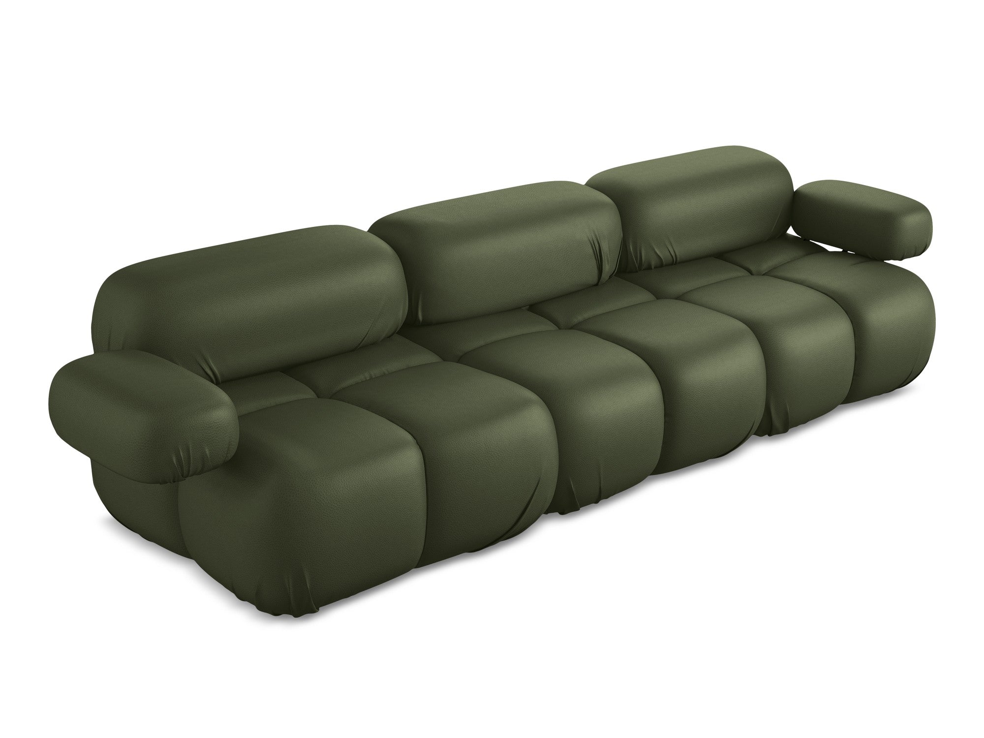 Modulares 3-Sitzer-Sofa LOKUA dunkelgrünes Kunstleder