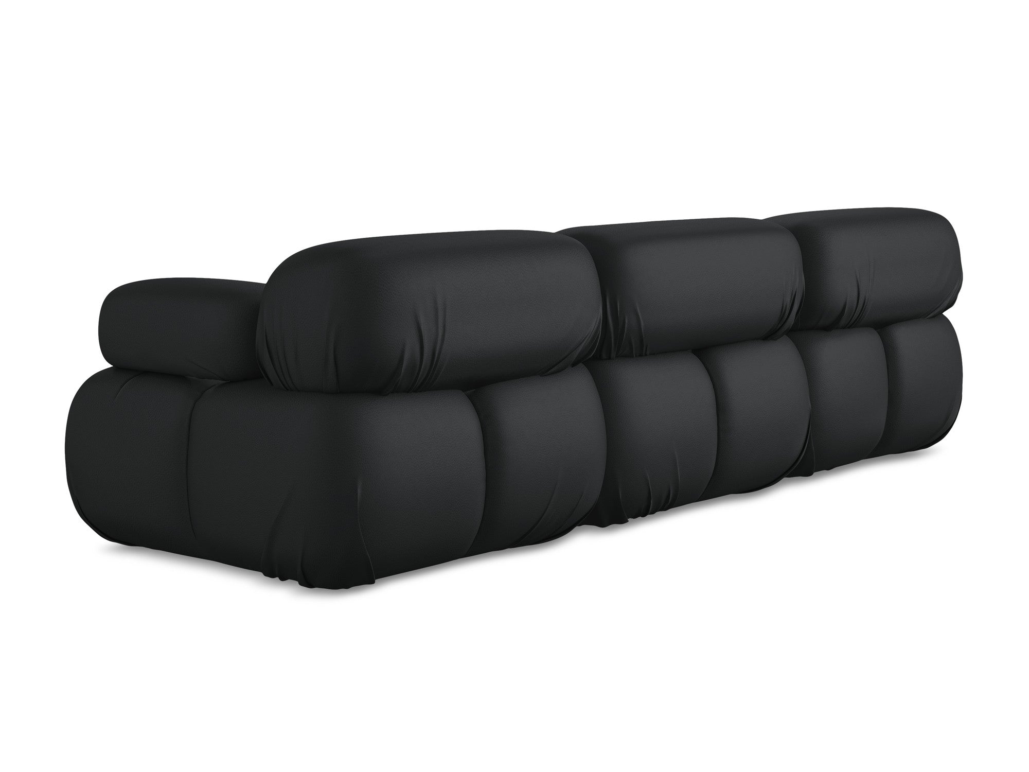 Sofa modułowa 3-osobowa LOKUA czarna skóra ekologiczna