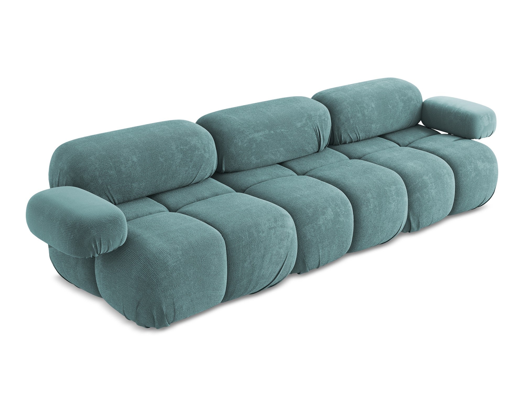 Modulares 3-Sitzer-Sofa LOKUA in jeansblauem Chenille