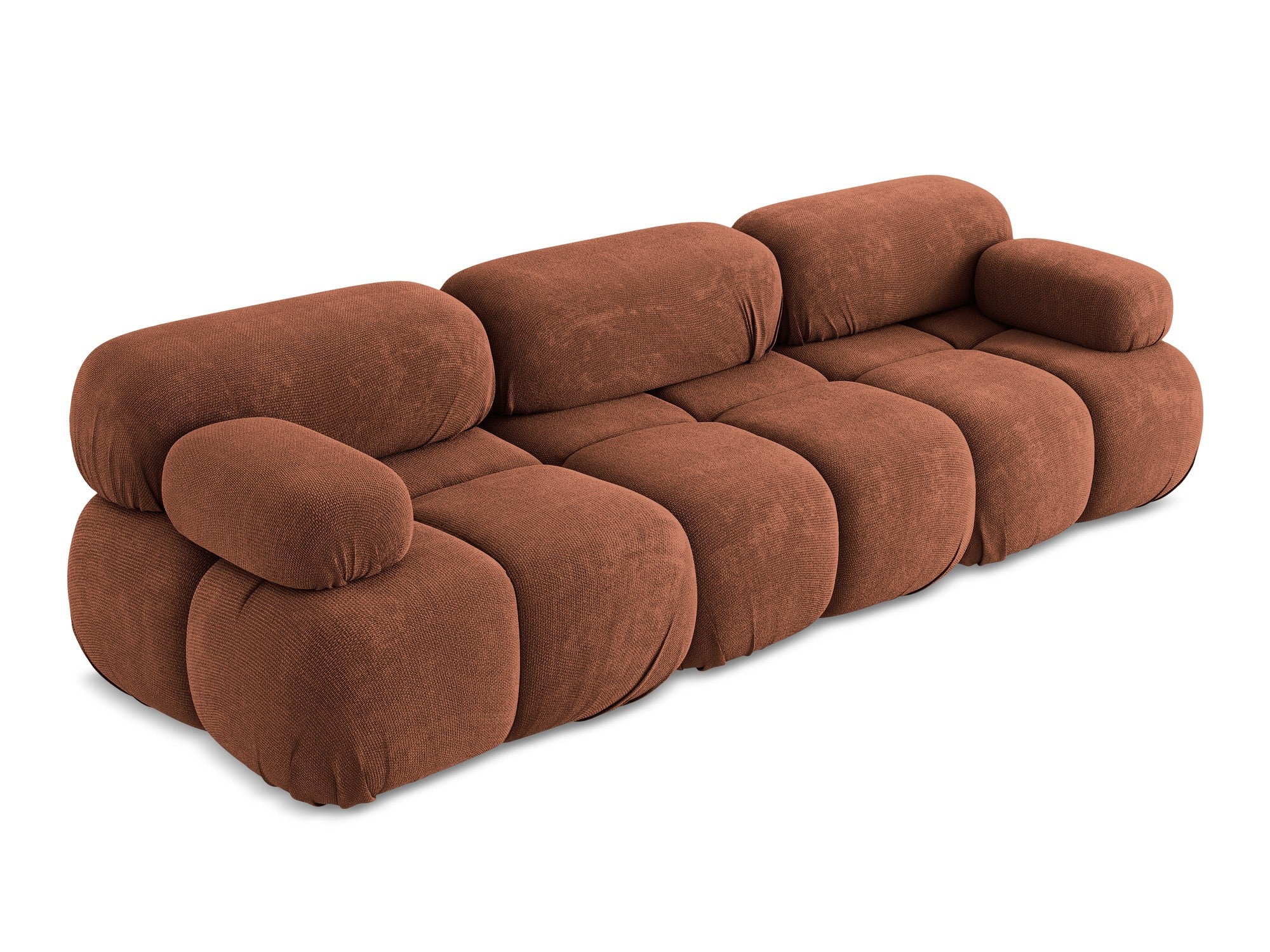 3-Seater Modular Sofa LOKUA Terracotta Chenille