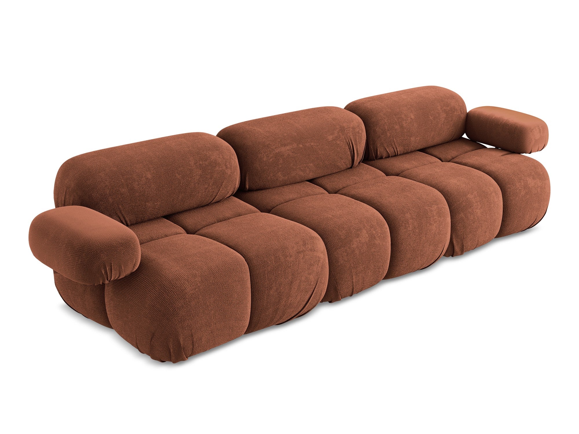 3-Seater Modular Sofa LOKUA Terracotta Chenille