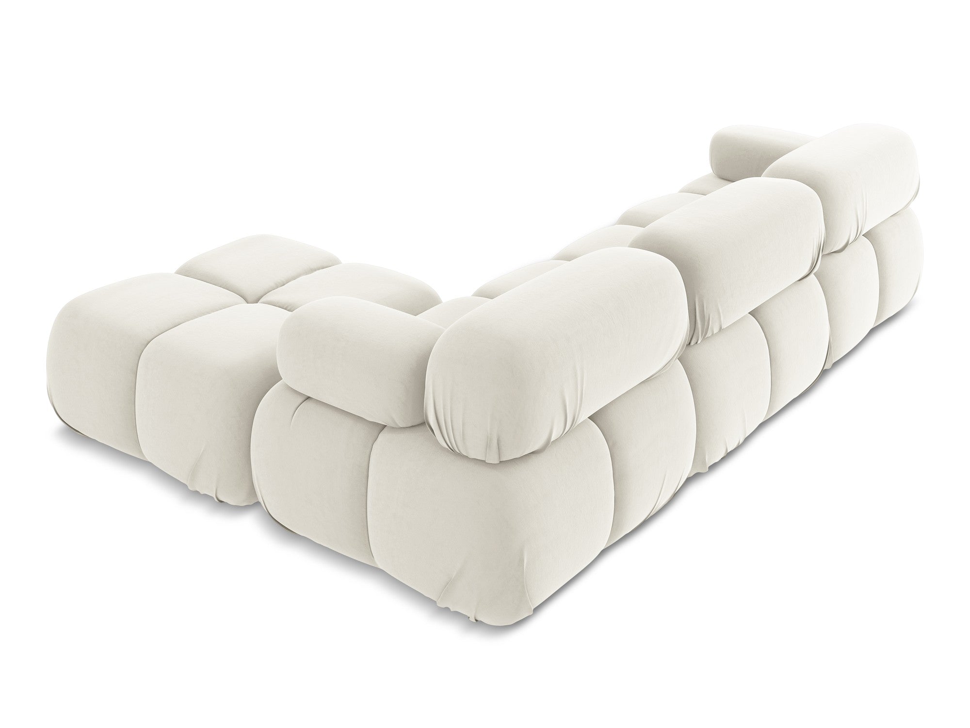 Universal velvet modular corner sofa LOKUA light beige
