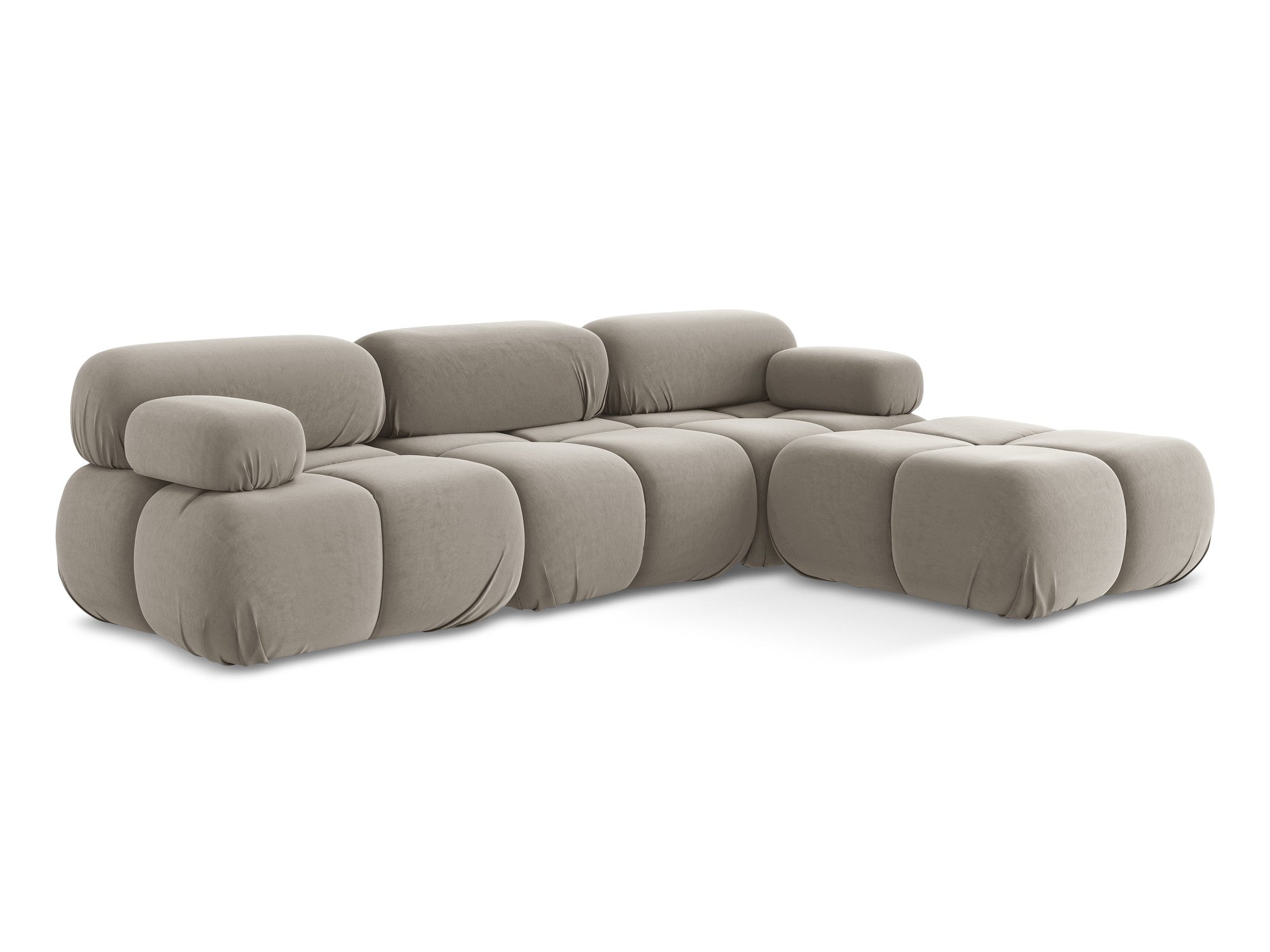 Modularer Samt-Ecksofa LOKUA taupe