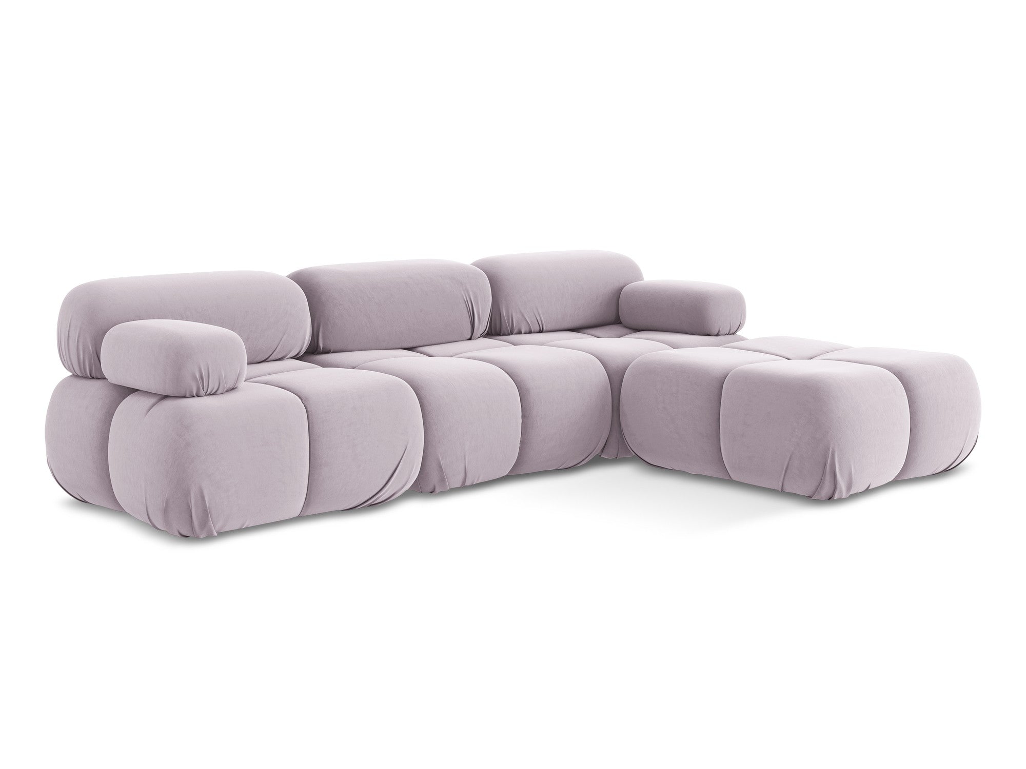 Modularer Samt-Ecksofa LOKUA in Lavendel