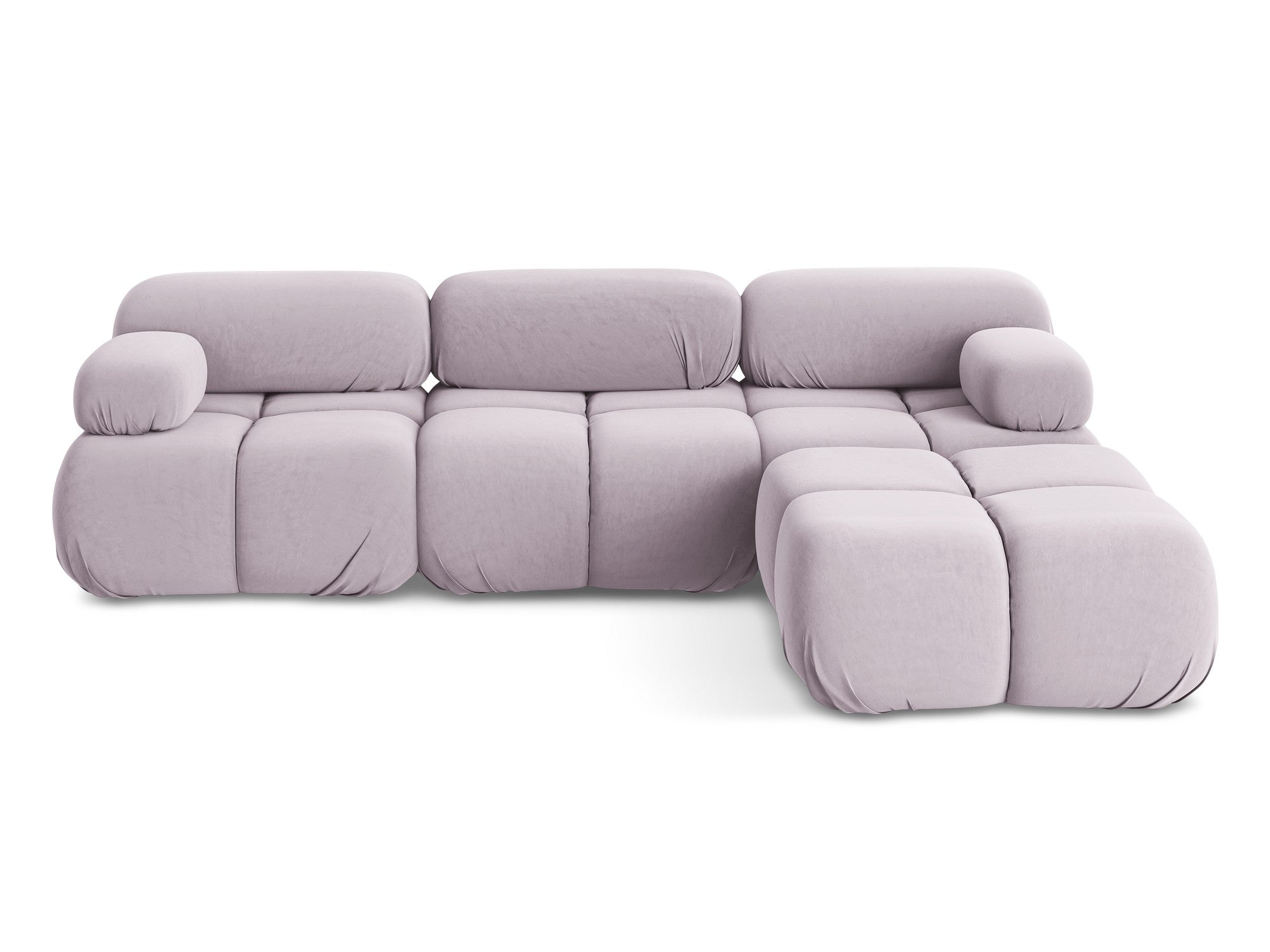 Modularer Samt-Ecksofa LOKUA in Lavendel