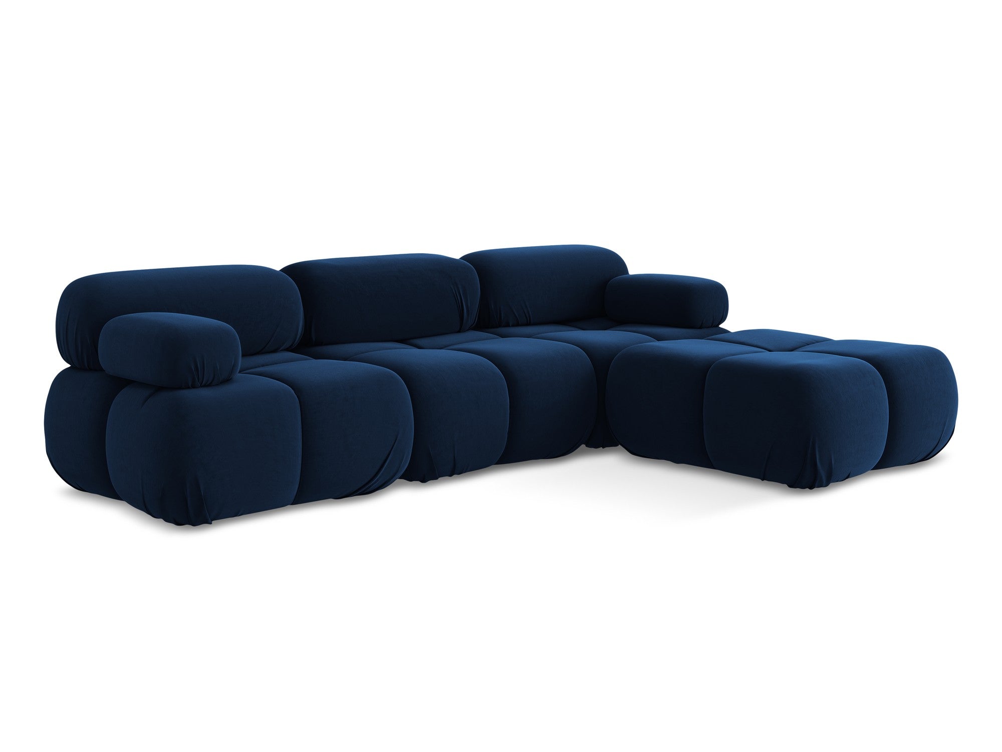 Modularer Samt-Ecksofa LOKUA in königsblau