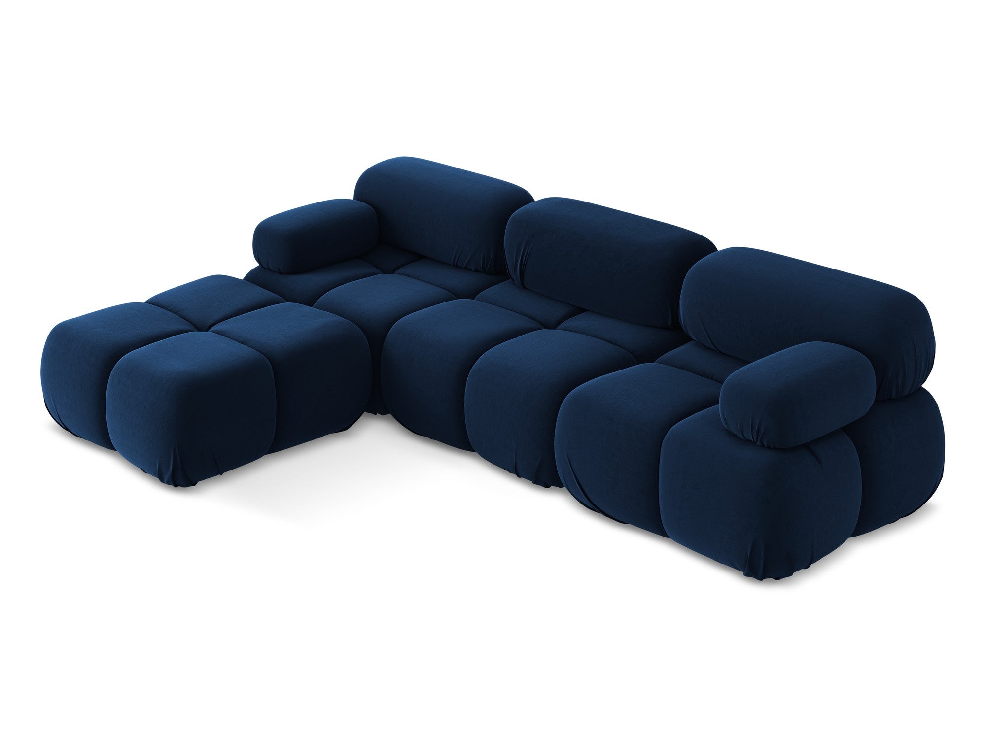 Modularer Samt-Ecksofa LOKUA in königsblau