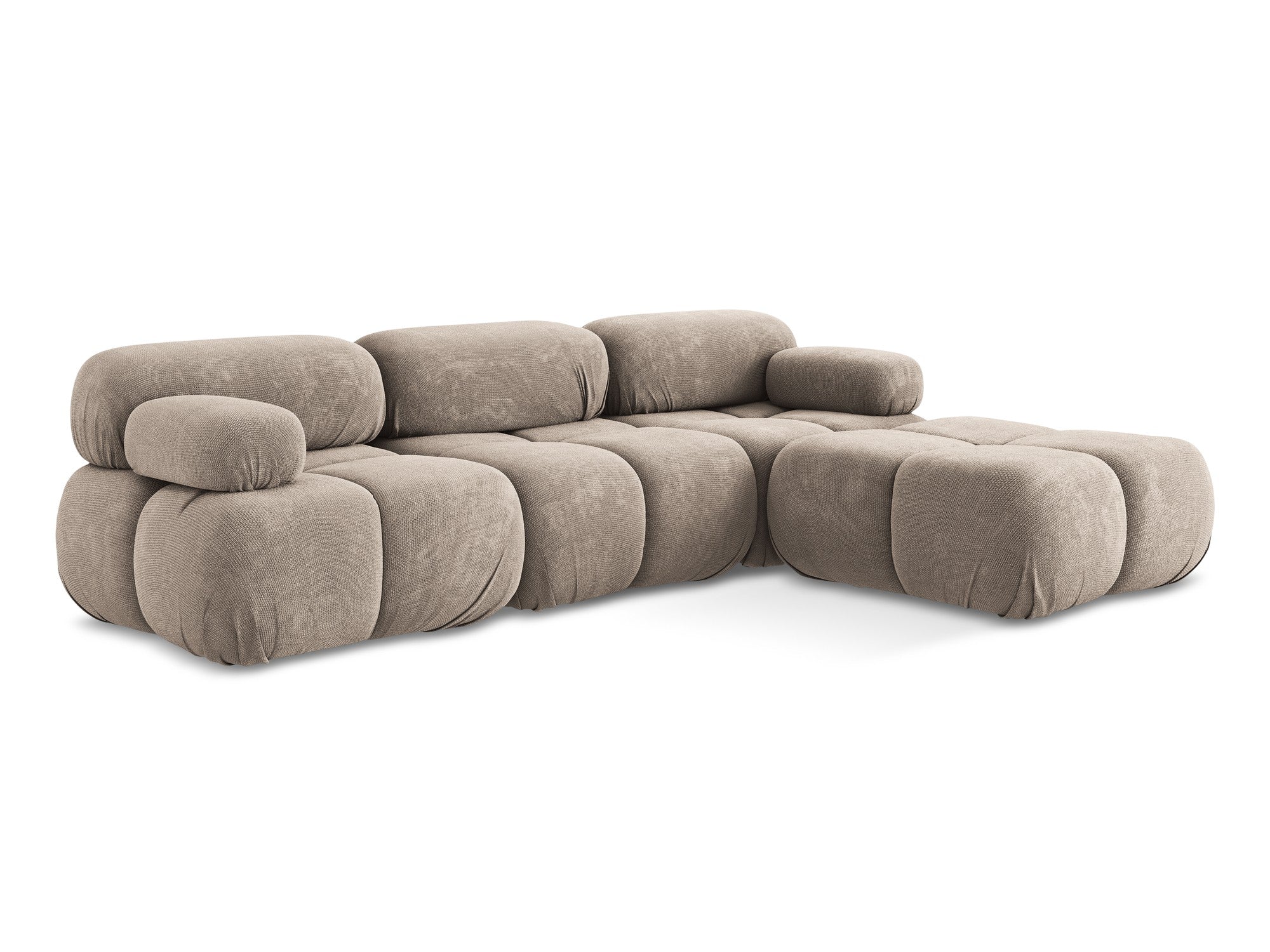 Universal modular corner sofa LOKUA dark beige chenille