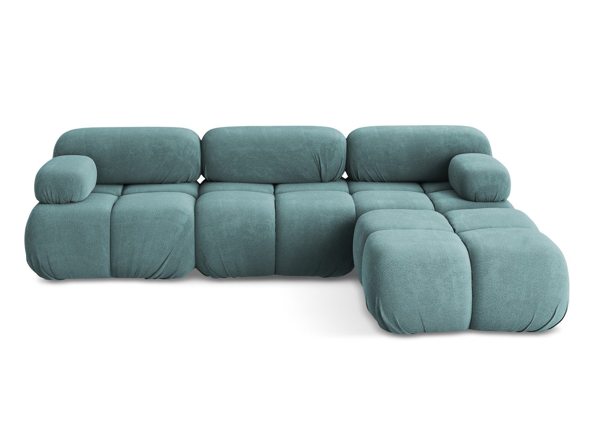 Modularer Ecksofa LOKUA in jeansblauem Chenille