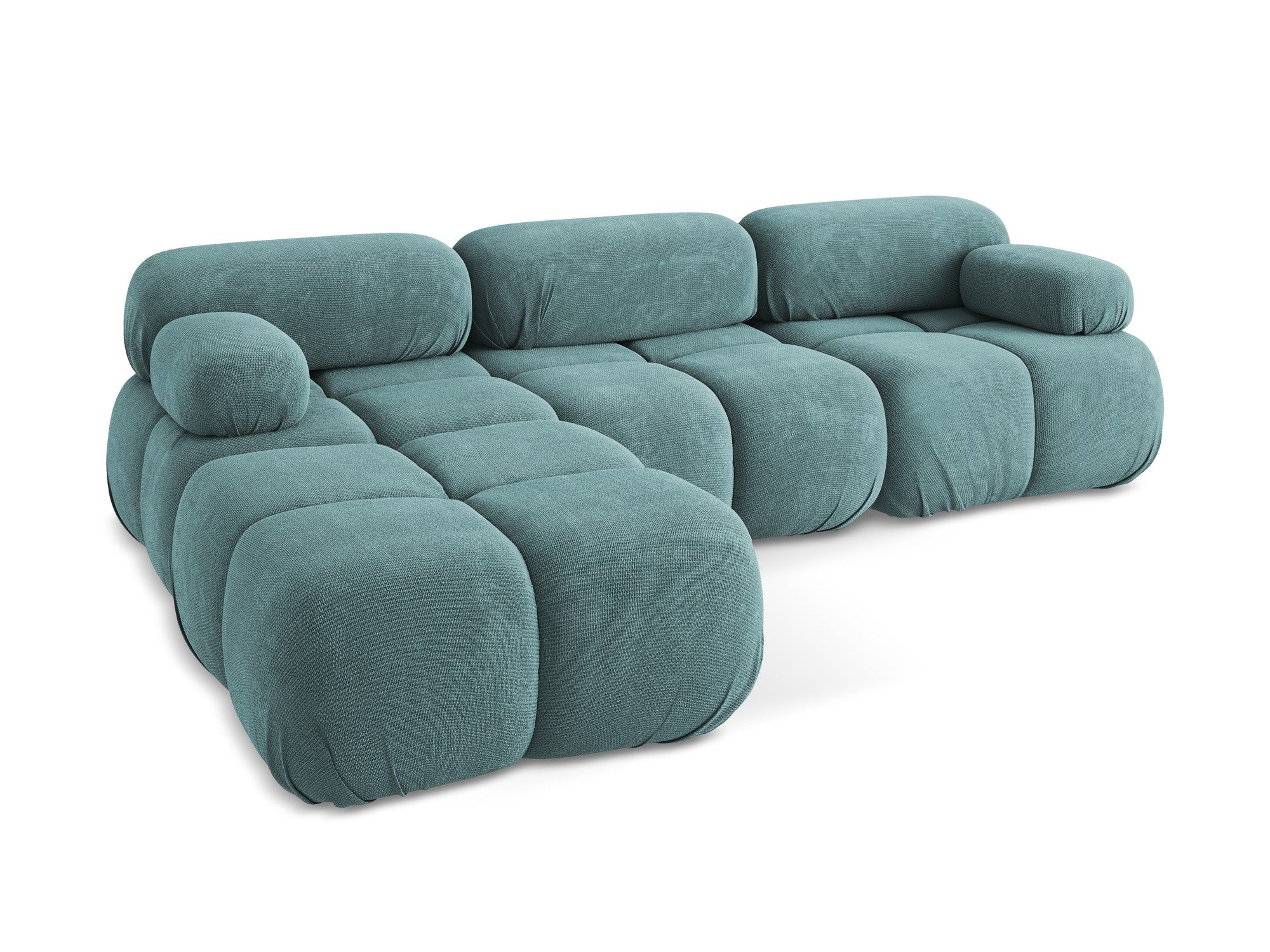 Modularer Ecksofa LOKUA in jeansblauem Chenille