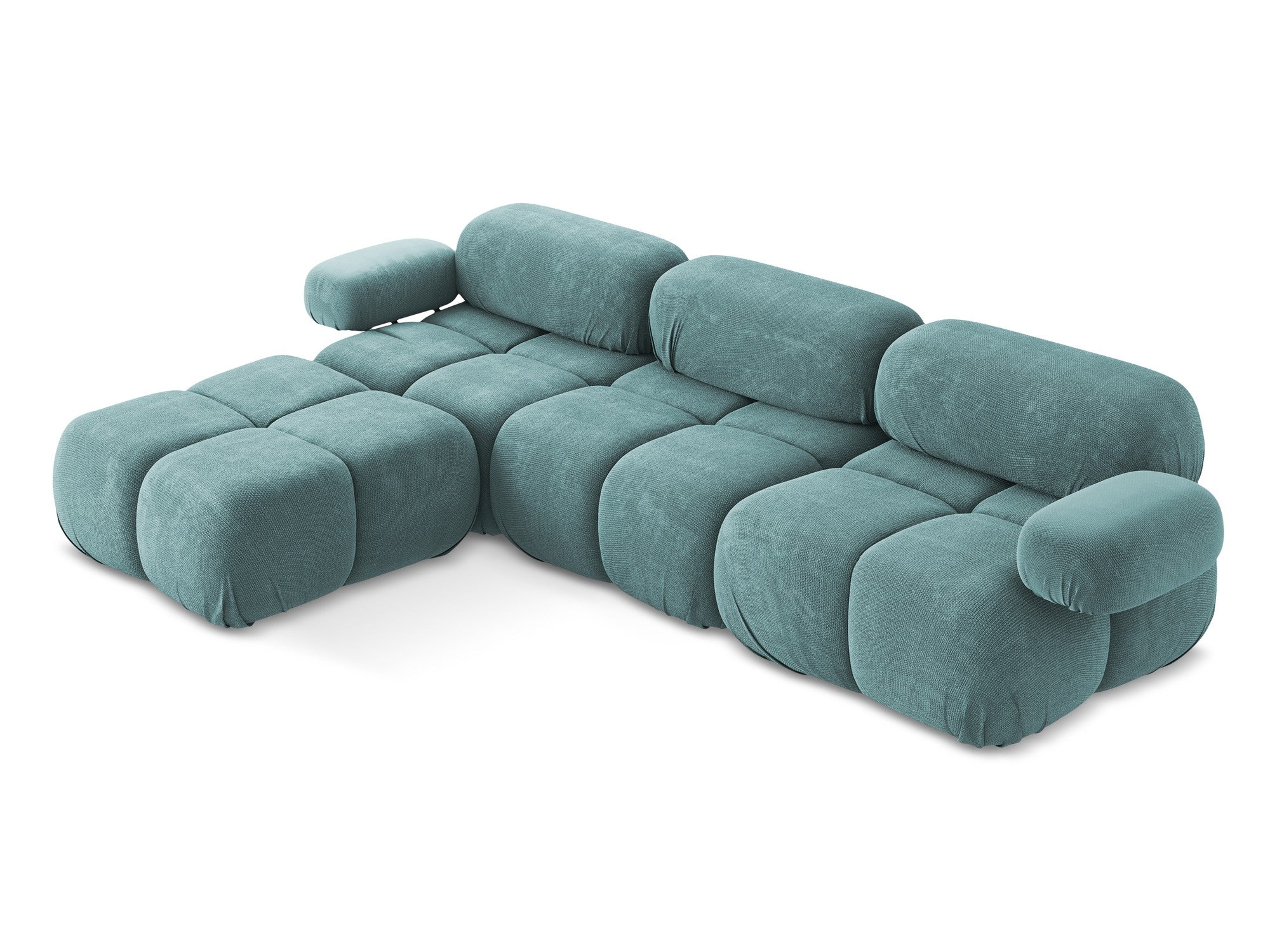 Modularer Ecksofa LOKUA in jeansblauem Chenille