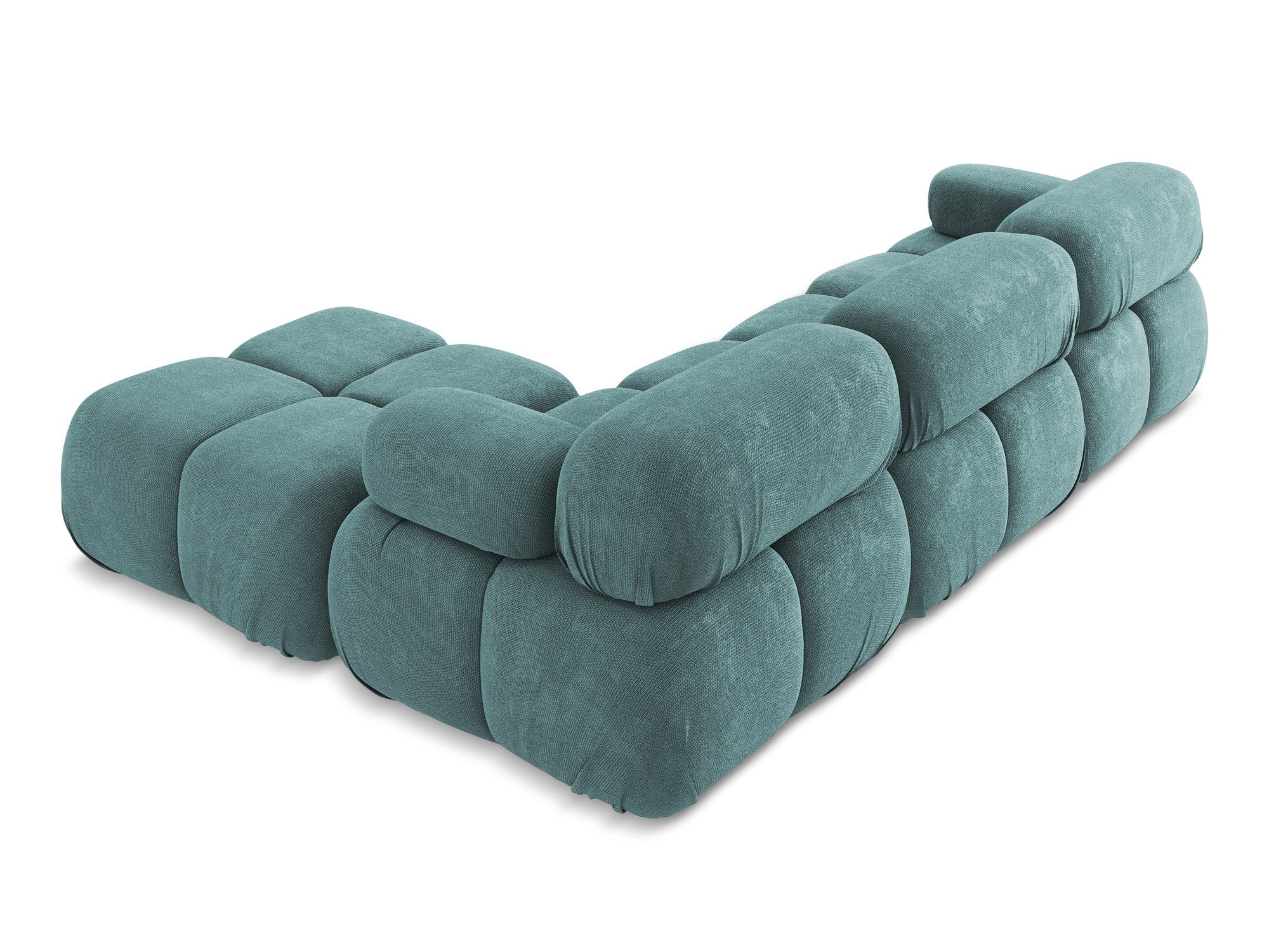 Modularer Ecksofa LOKUA in jeansblauem Chenille