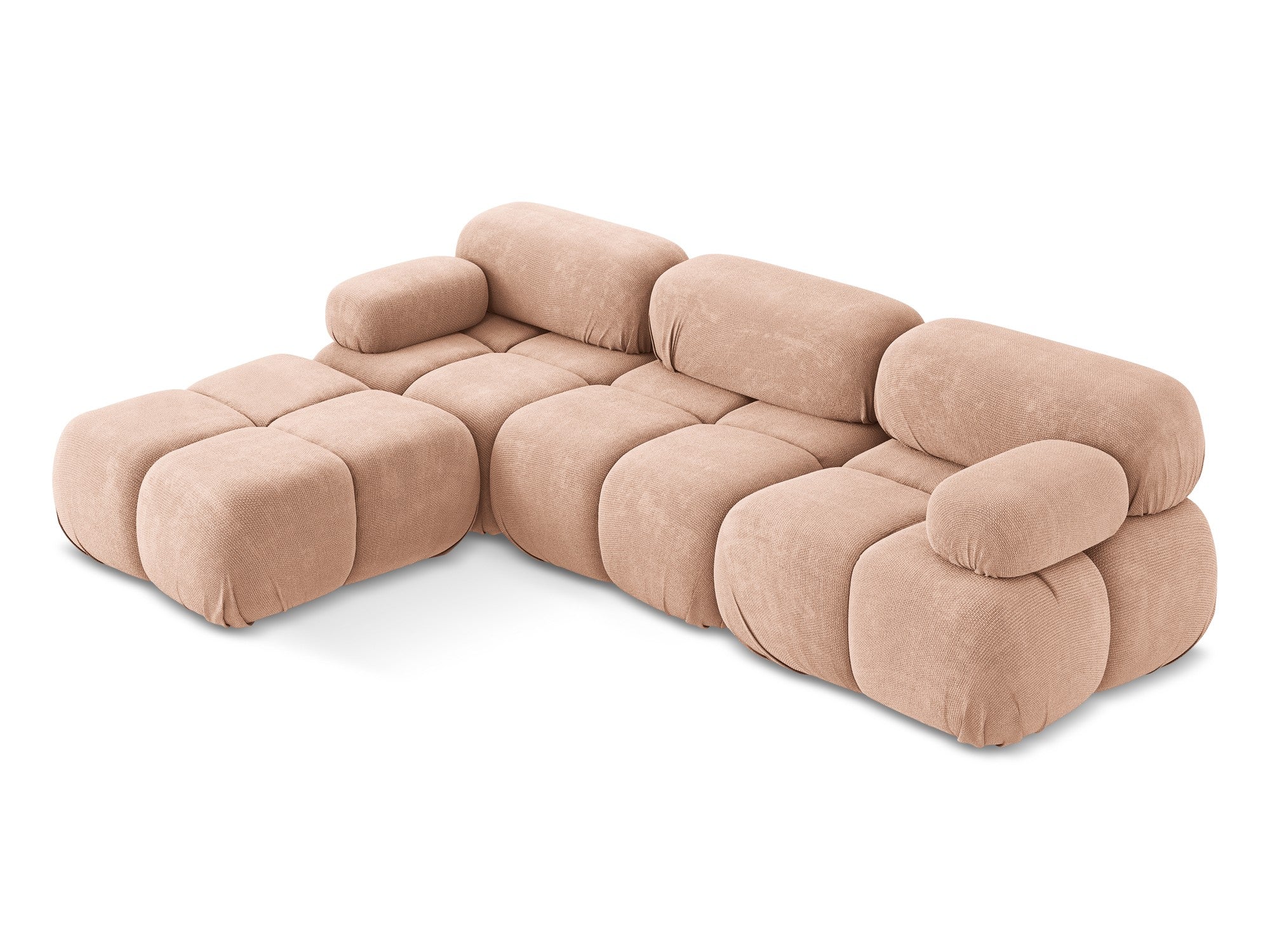 Universal modular corner sofa LOKUA peach chenille