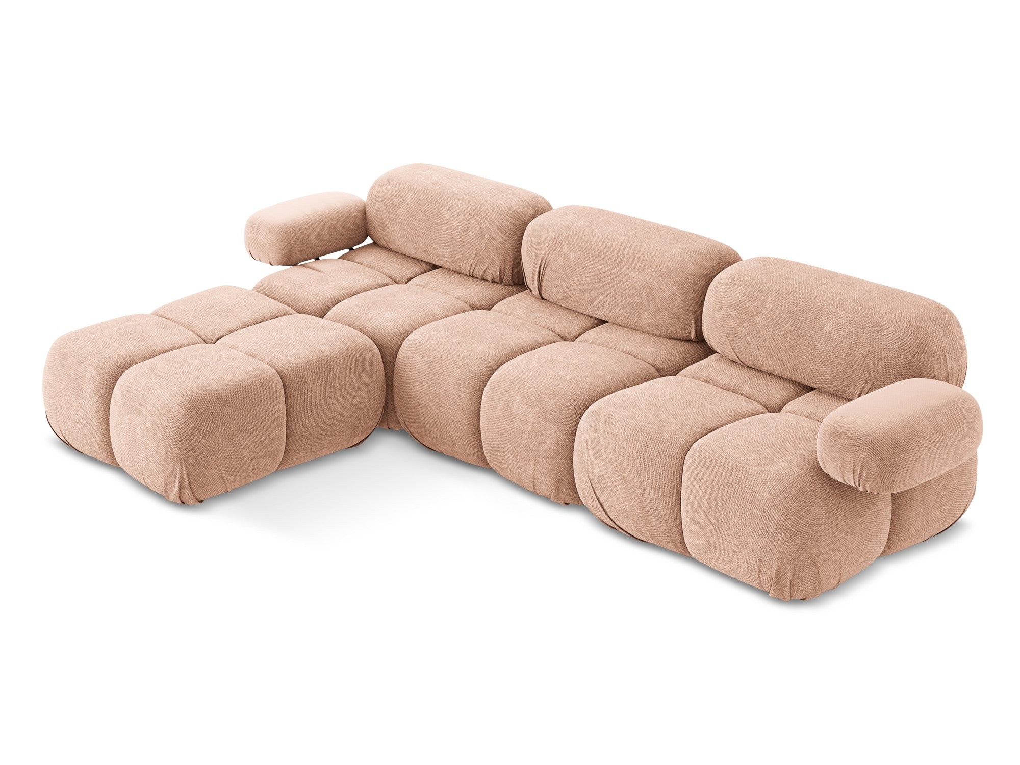 Universal modular corner sofa LOKUA peach chenille