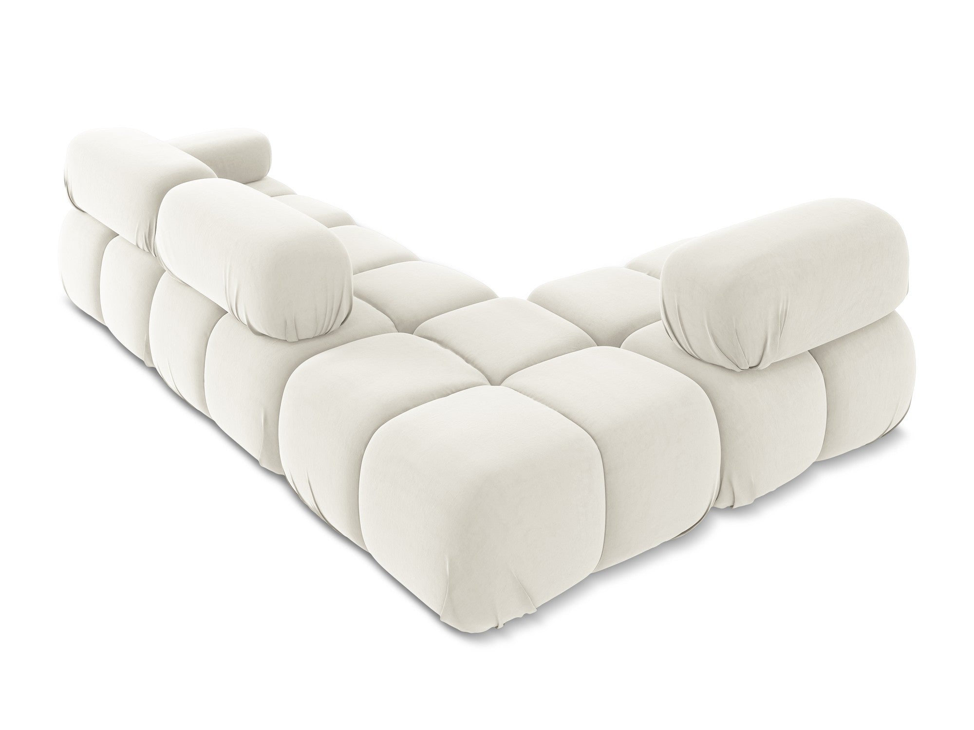 Left-sided modular velvet corner sofa LOKUA light beige