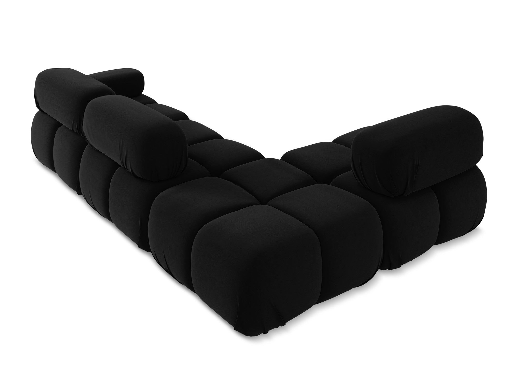 Modularer Samt-Ecksofa links LOKUA schwarz