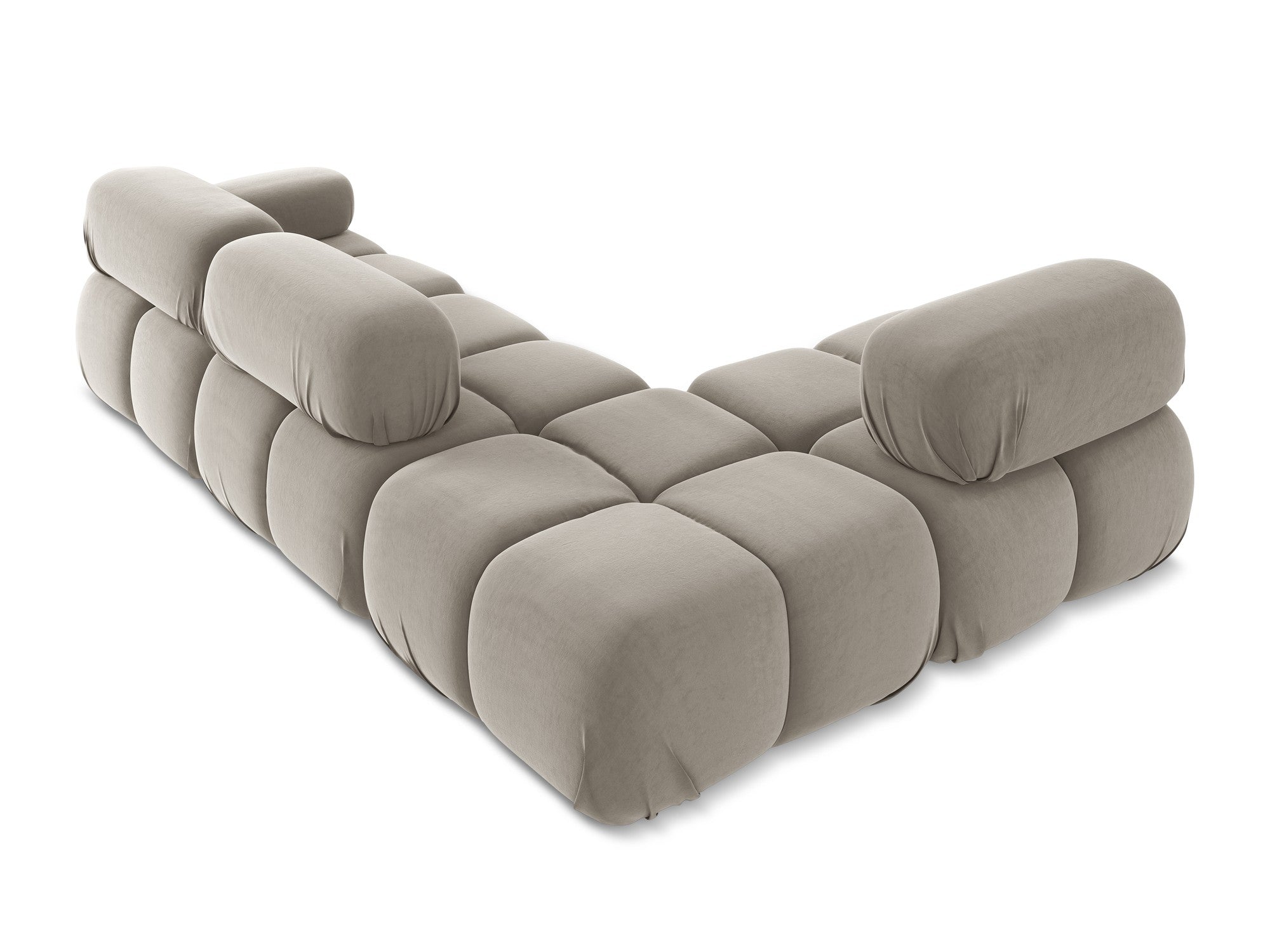 Modularer Samt-Ecksofa links LOKUA taupe