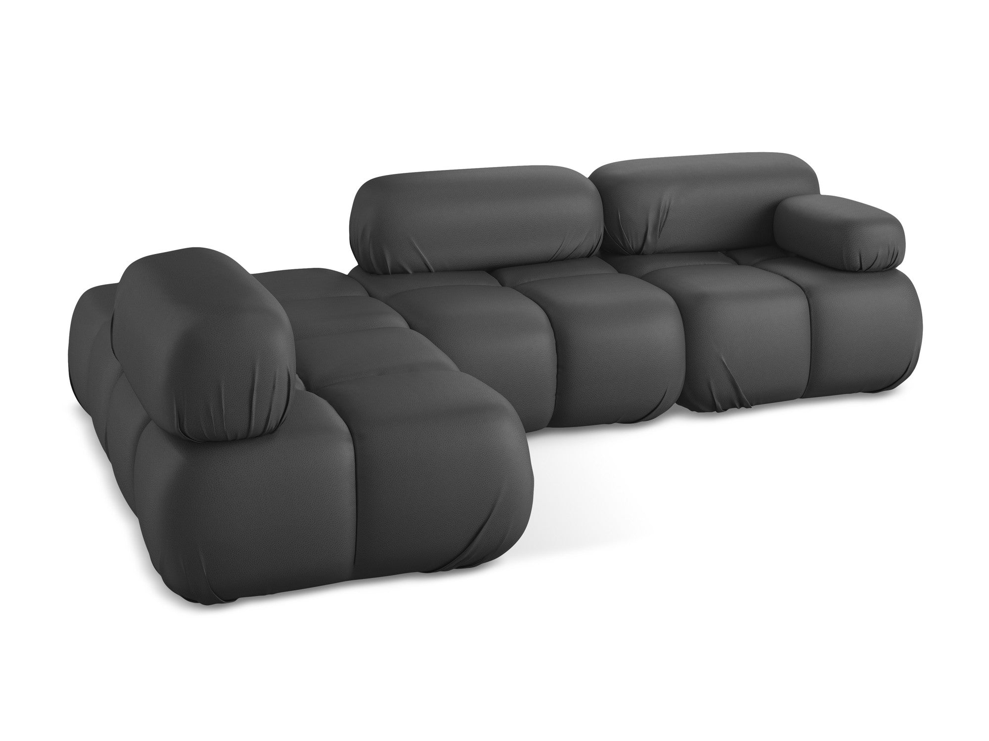 Modularer linksseitiger Ecksofa LOKUA aus grauem Kunstleder