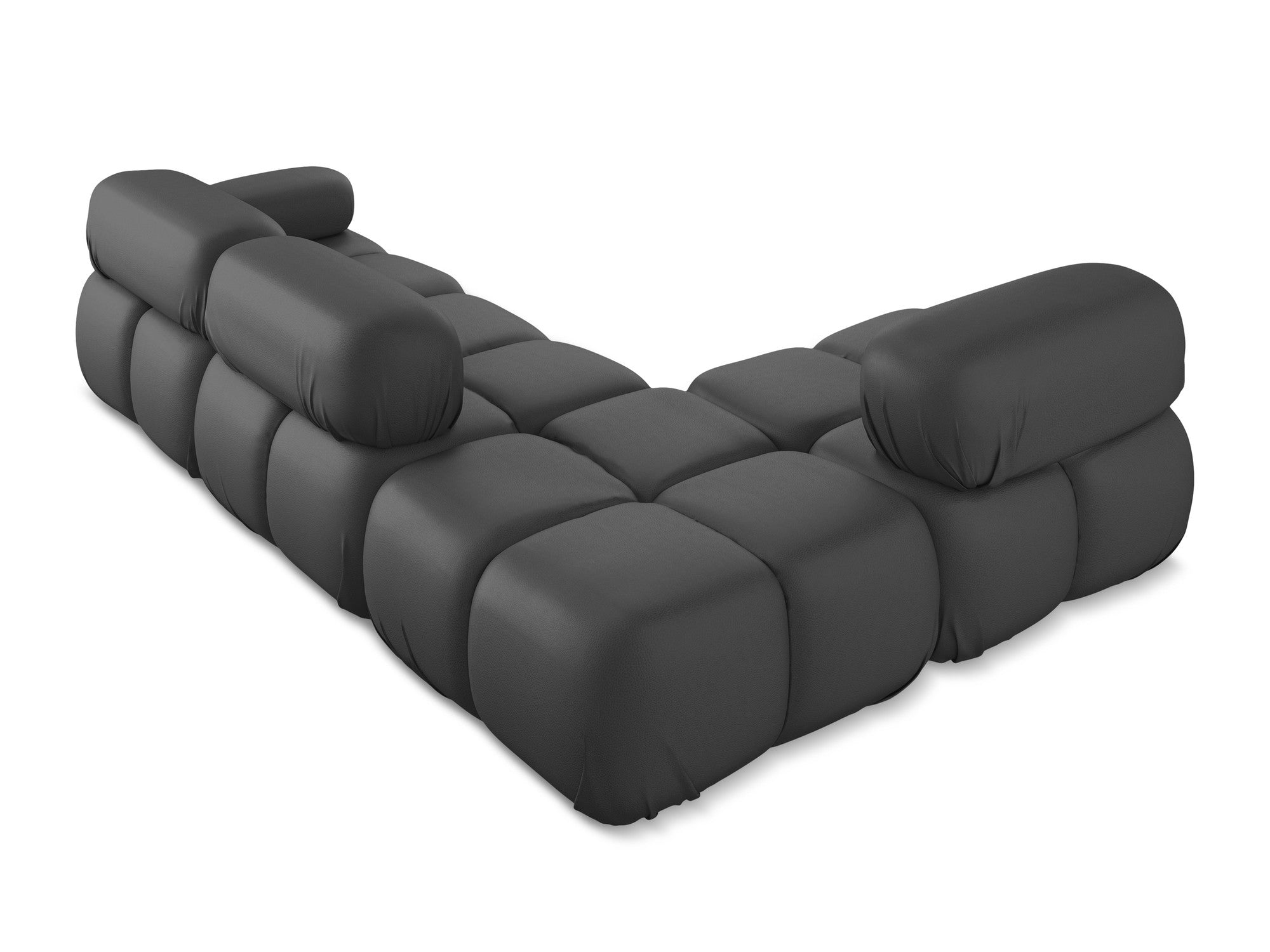 Modularer linksseitiger Ecksofa LOKUA aus grauem Kunstleder