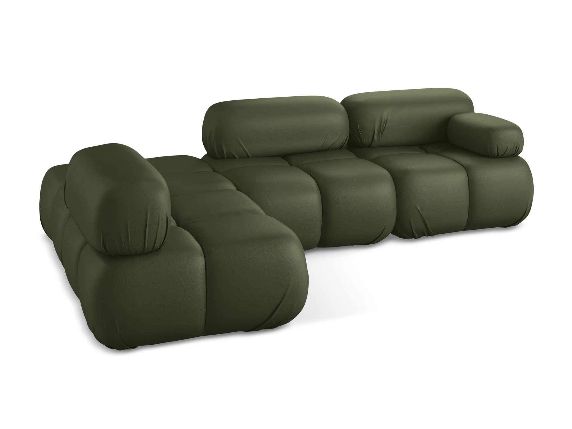 Left-sided modular corner sofa LOKUA dark green eco-leather