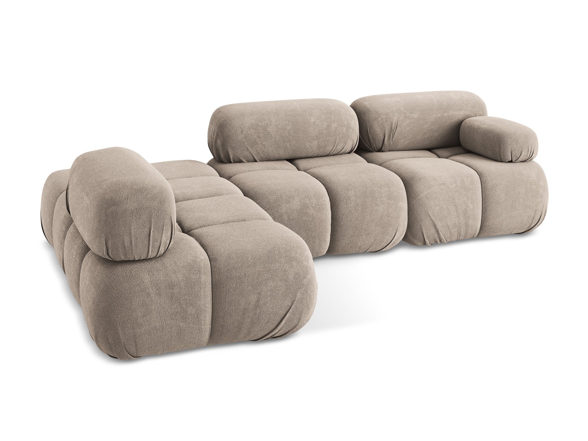 Left-facing modular corner sofa LOKUA dark beige chenille