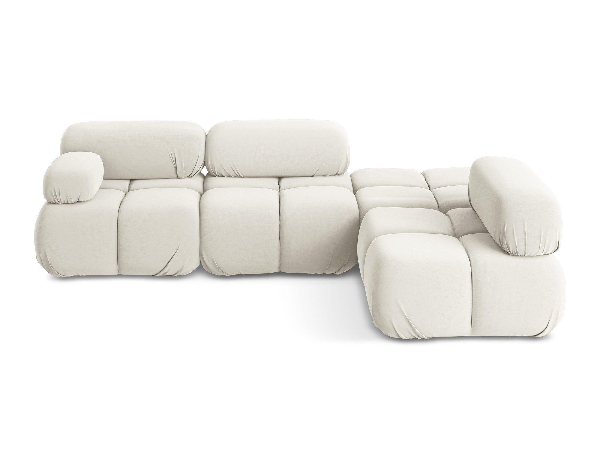 Narożnik modułowy aksamitny prawostronny LOKUA jasnobeżowy