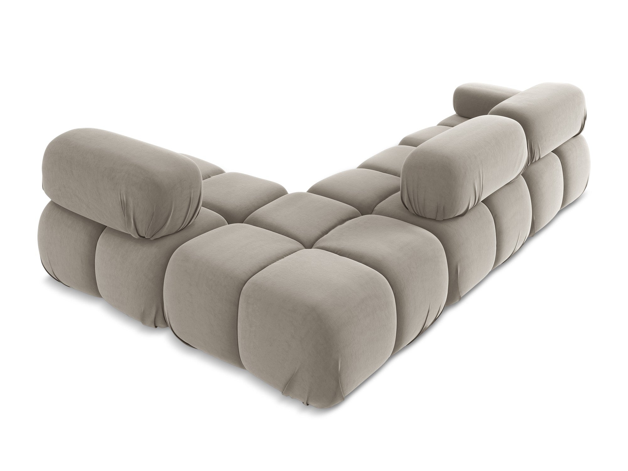 Modularer Samt-Ecksofa rechts LOKUA taupe