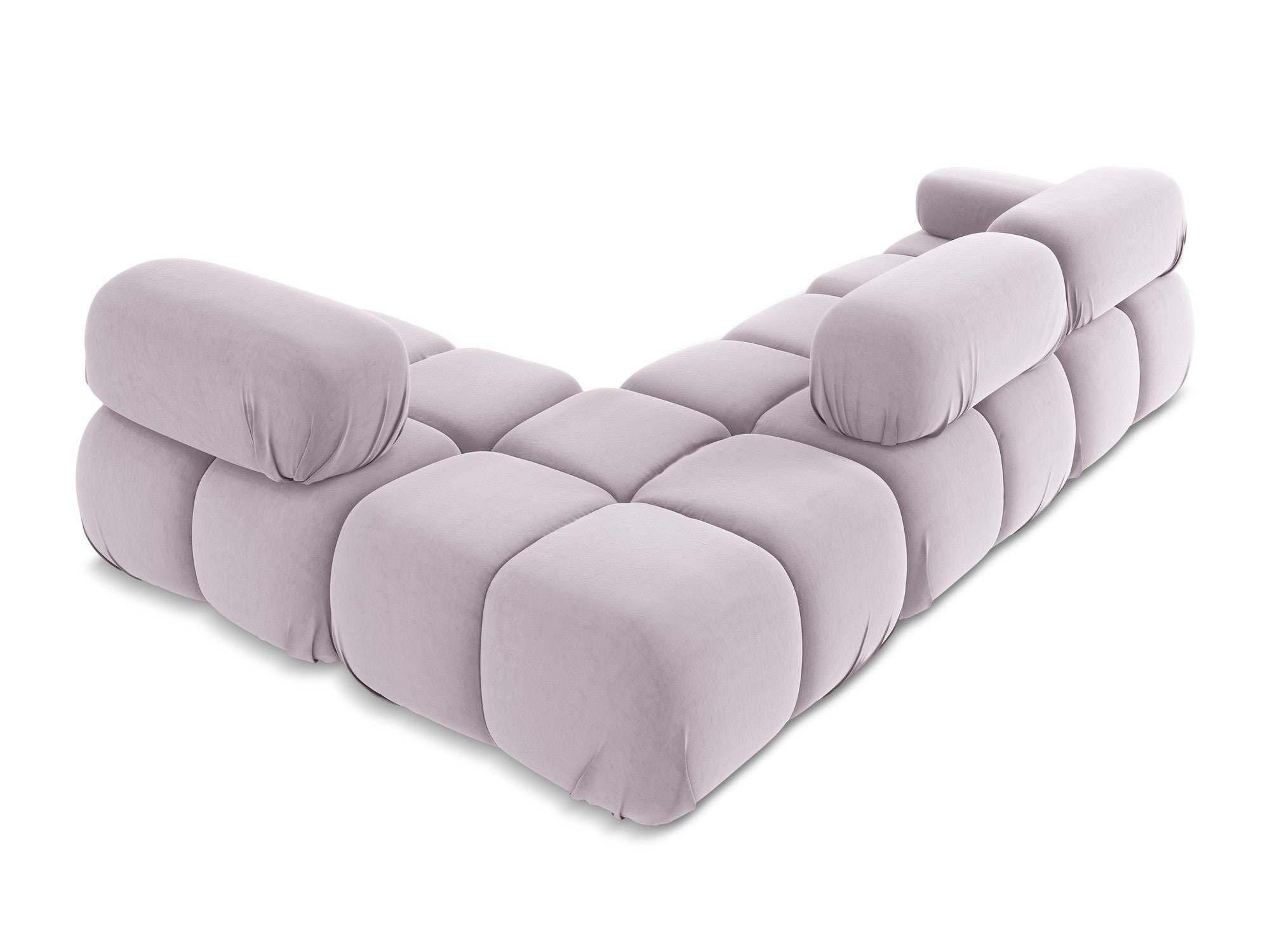 Right-facing modular velvet corner sofa LOKUA in lavender