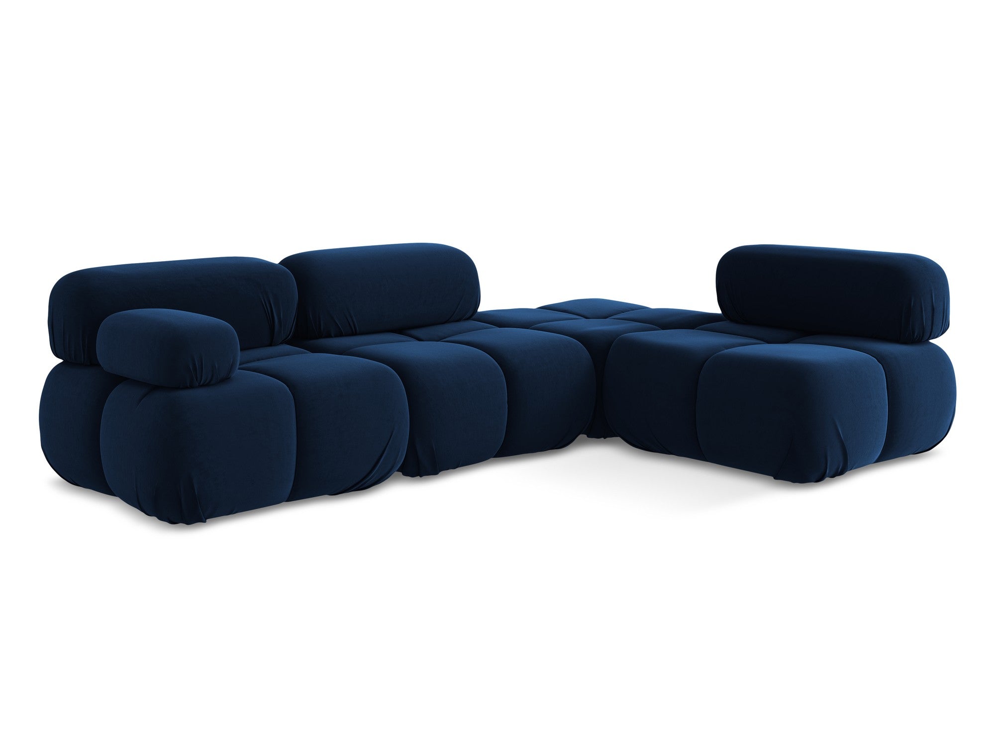Modularer Samt-Ecksofa rechts LOKUA königsblau