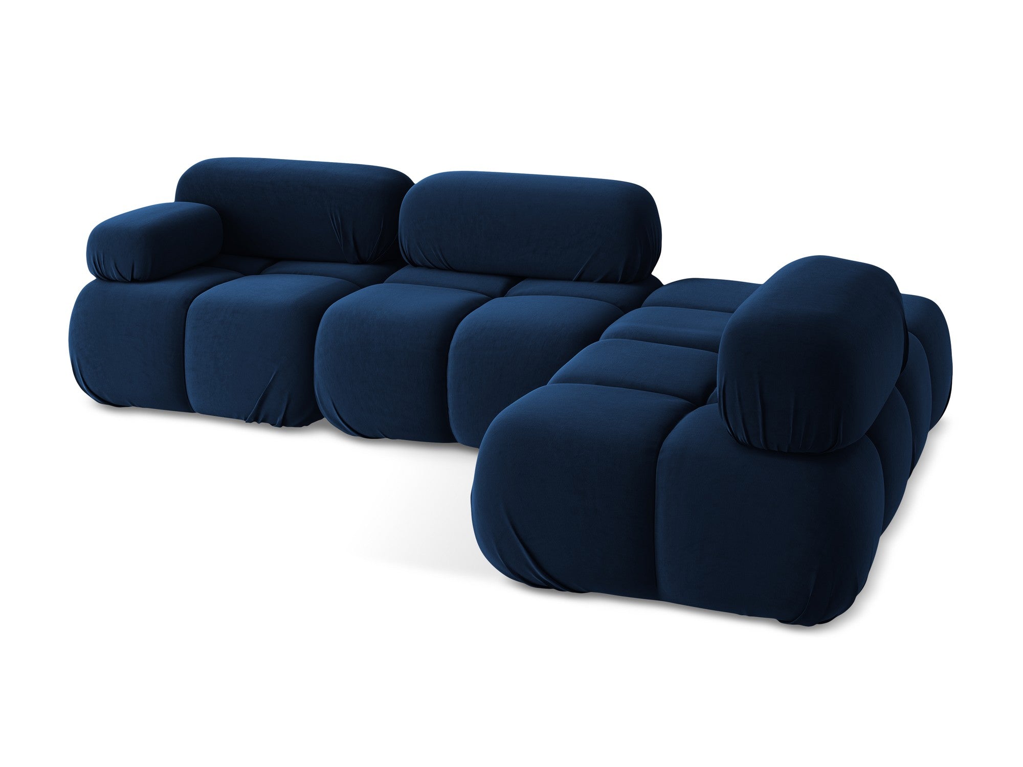 Modularer Samt-Ecksofa rechts LOKUA königsblau